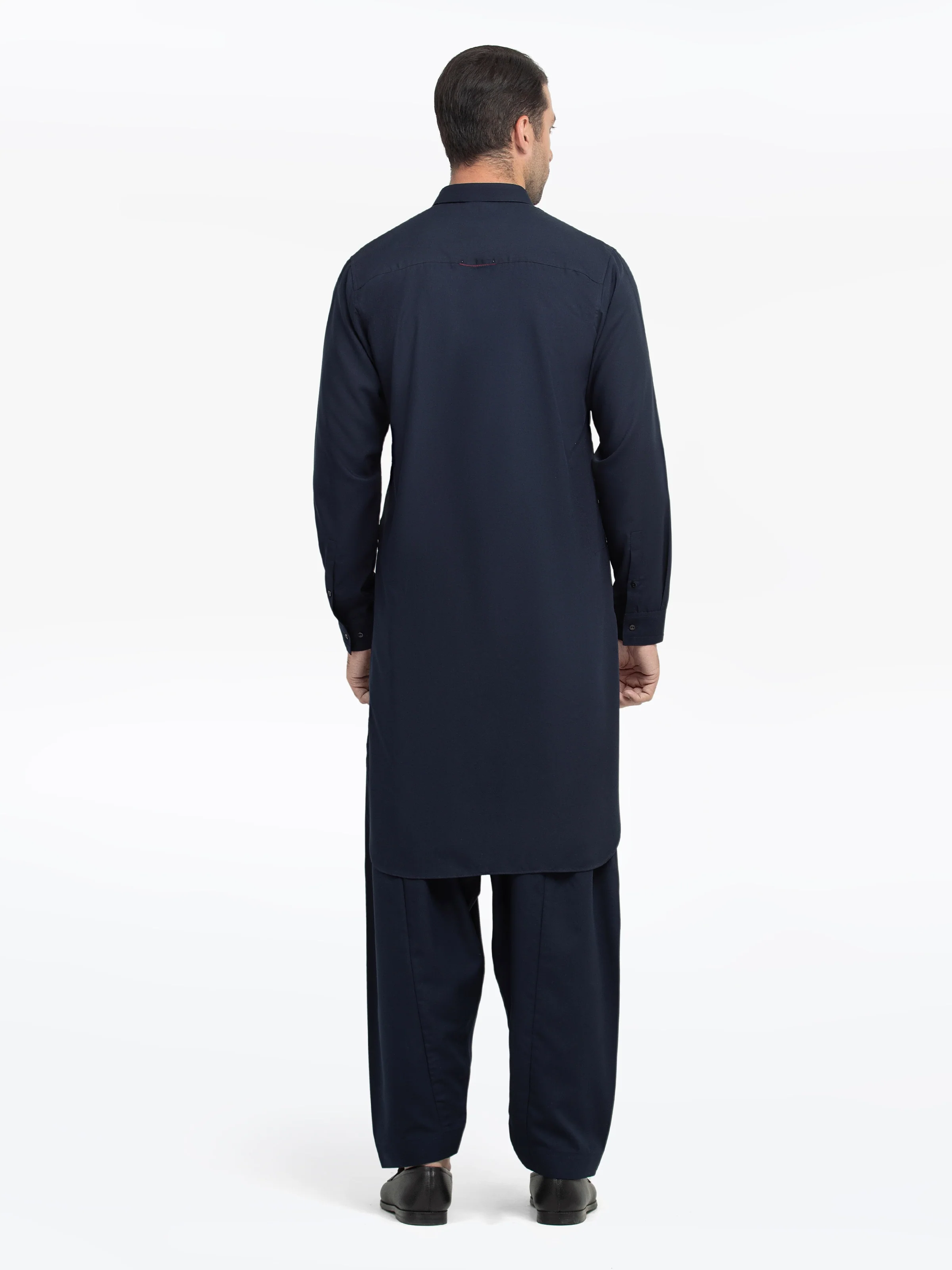 Men's Navy Blue Shalwar Kameez - EMTKS5-41163 - Image 5