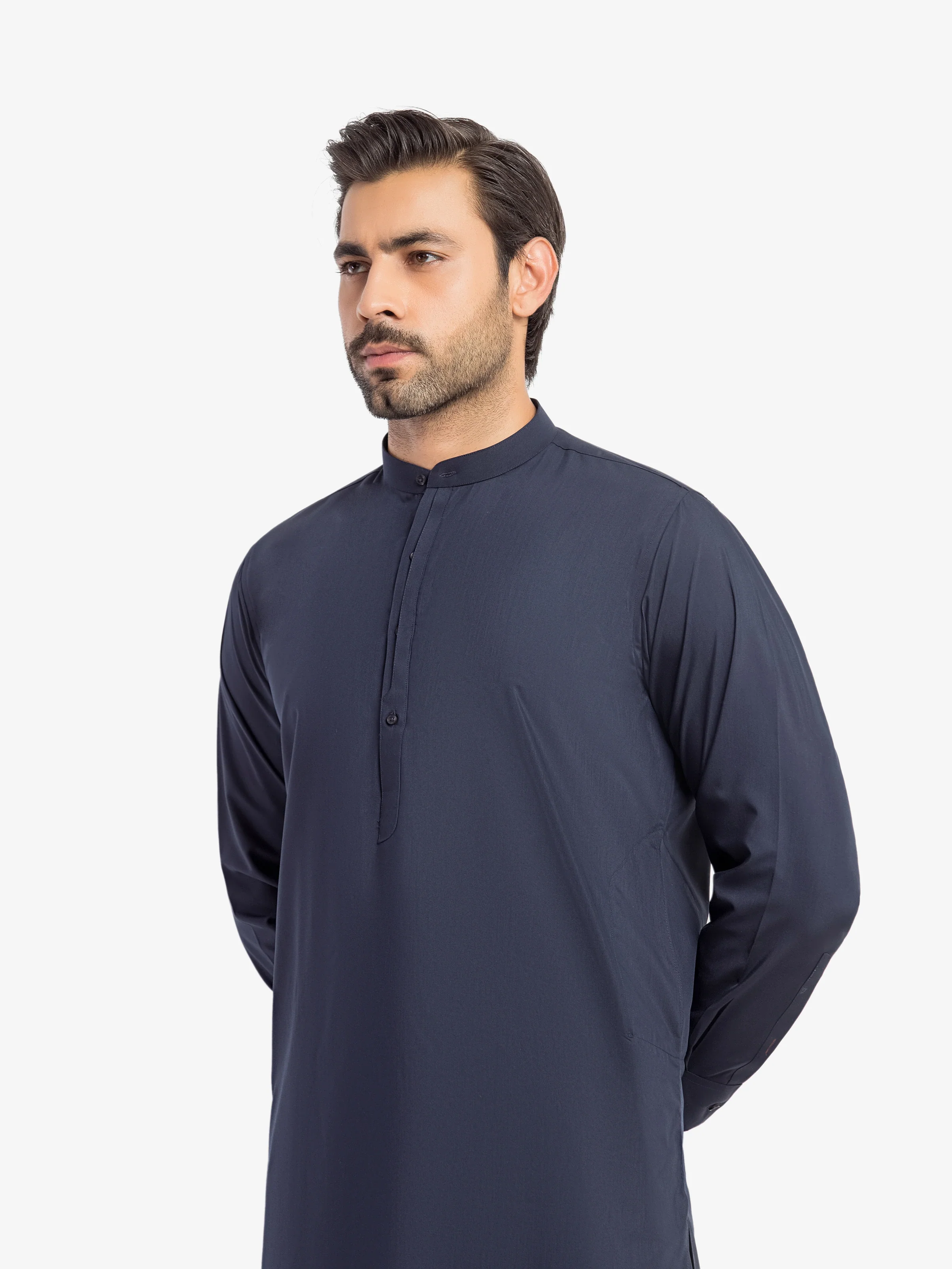 Men's Navy Blue Shalwar Kameez - EMTKS5-41203 - Image 2