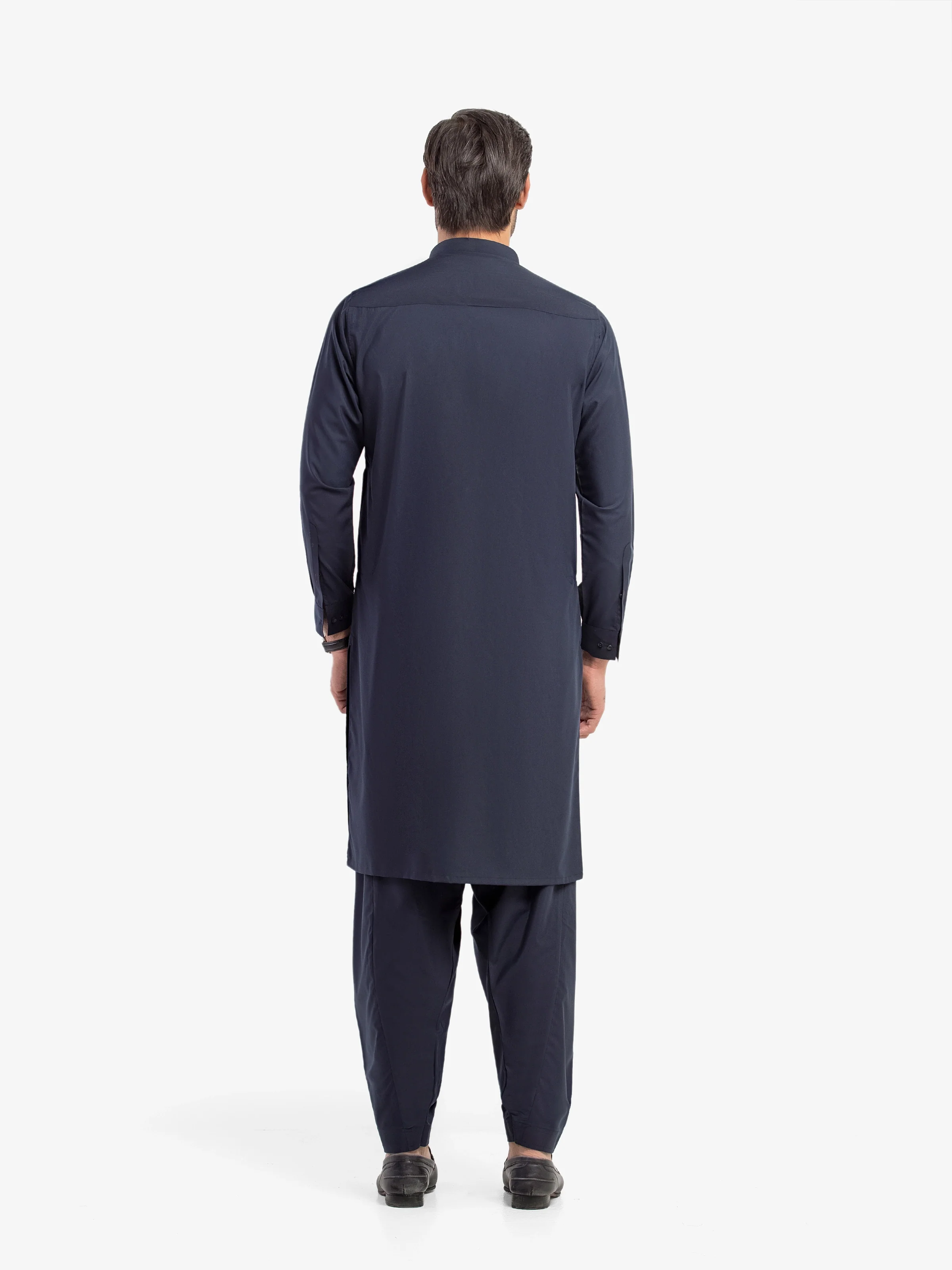 Men's Navy Blue Shalwar Kameez - EMTKS5-41203 - Image 5