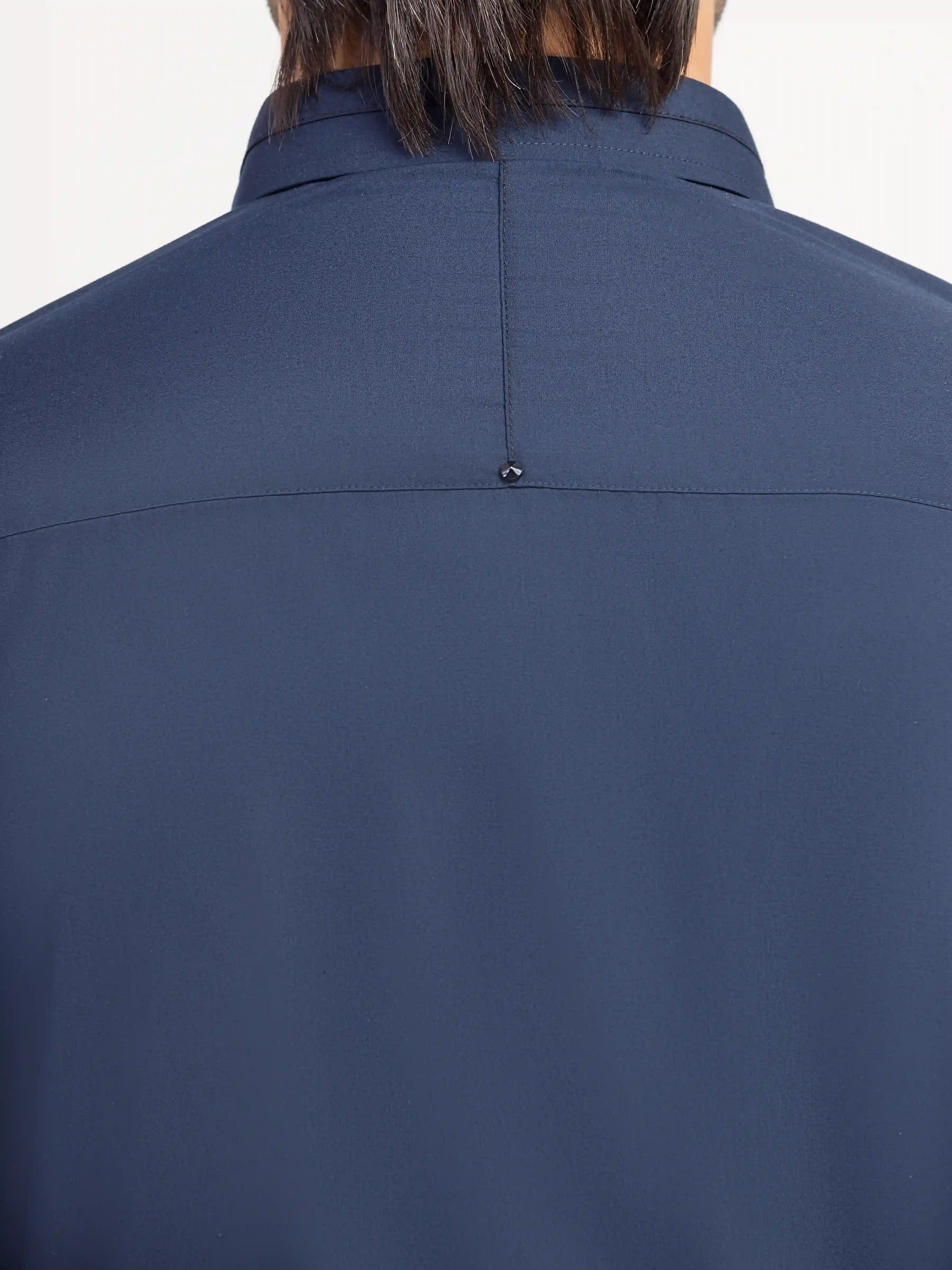 Men's Navy Blue Shalwar Kameez - EMTKS5-41218 - Image 4