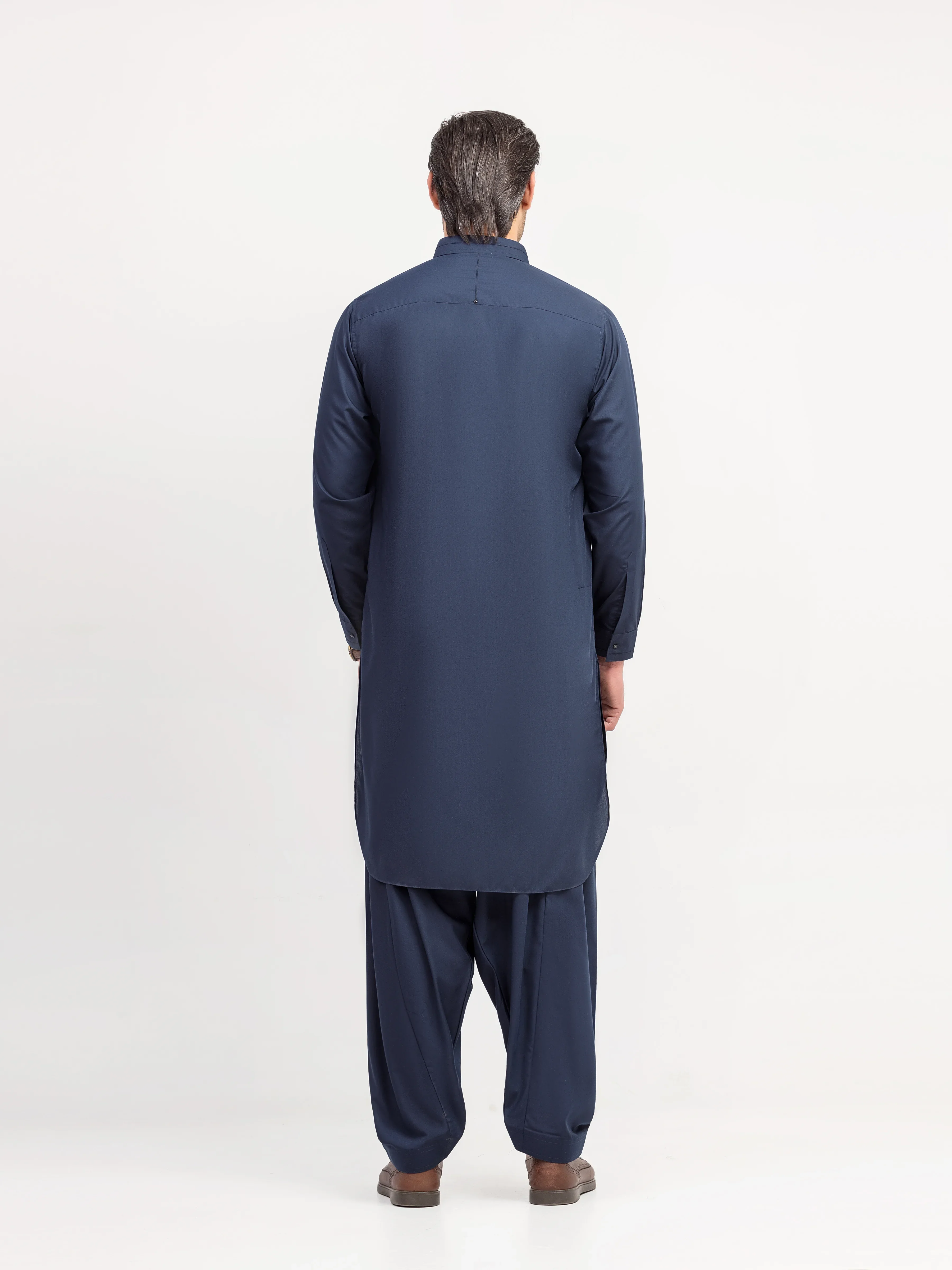 Men's Navy Blue Shalwar Kameez - EMTKS5-41218 - Image 6