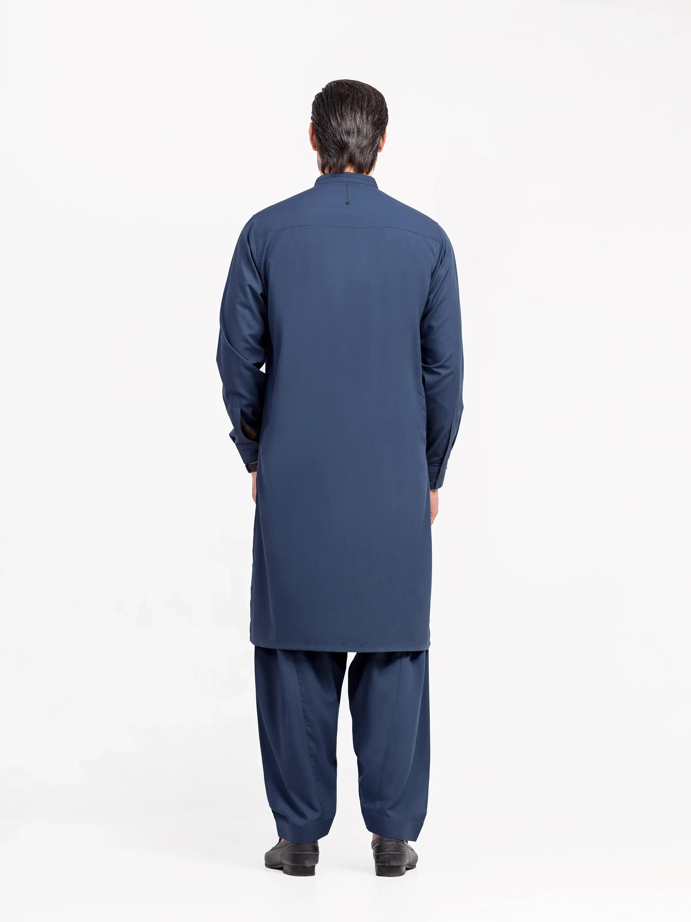 Men's Navy Blue Shalwar Kameez - EMTKS5-41232 - Image 5