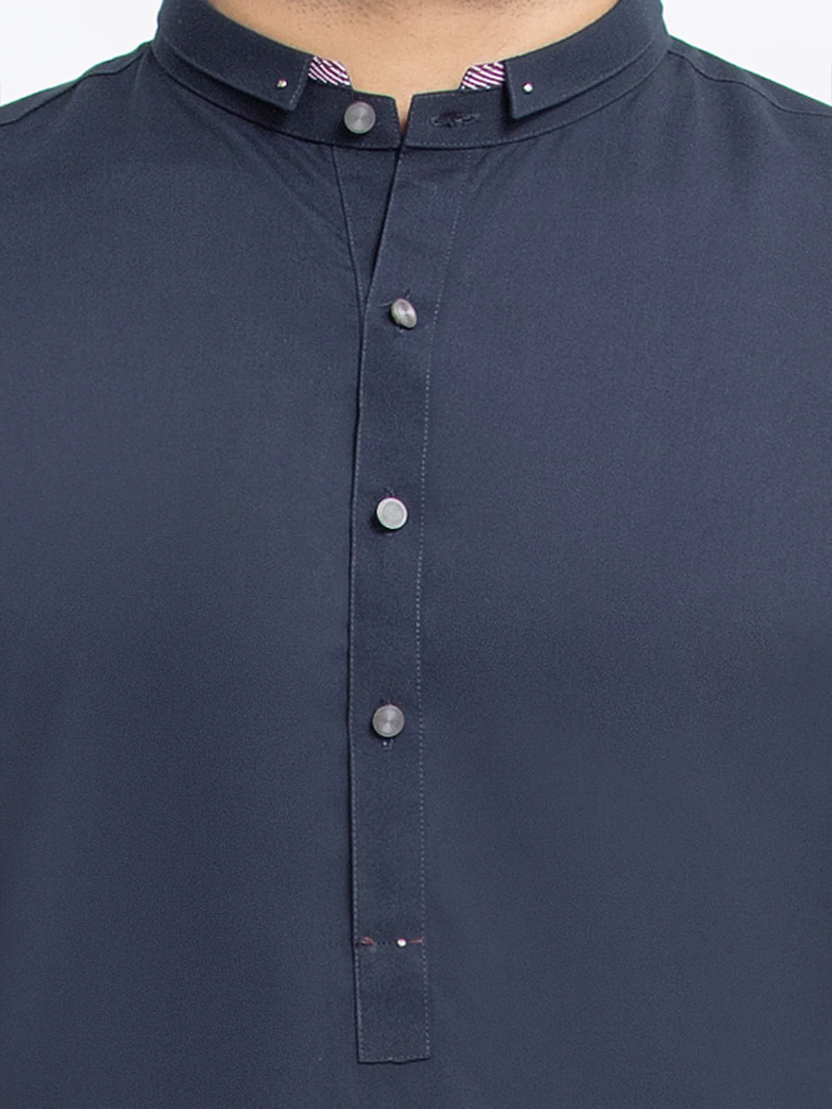 Men's Navy Blue Shalwar Kameez - EMTKST24-99436 - Image 3