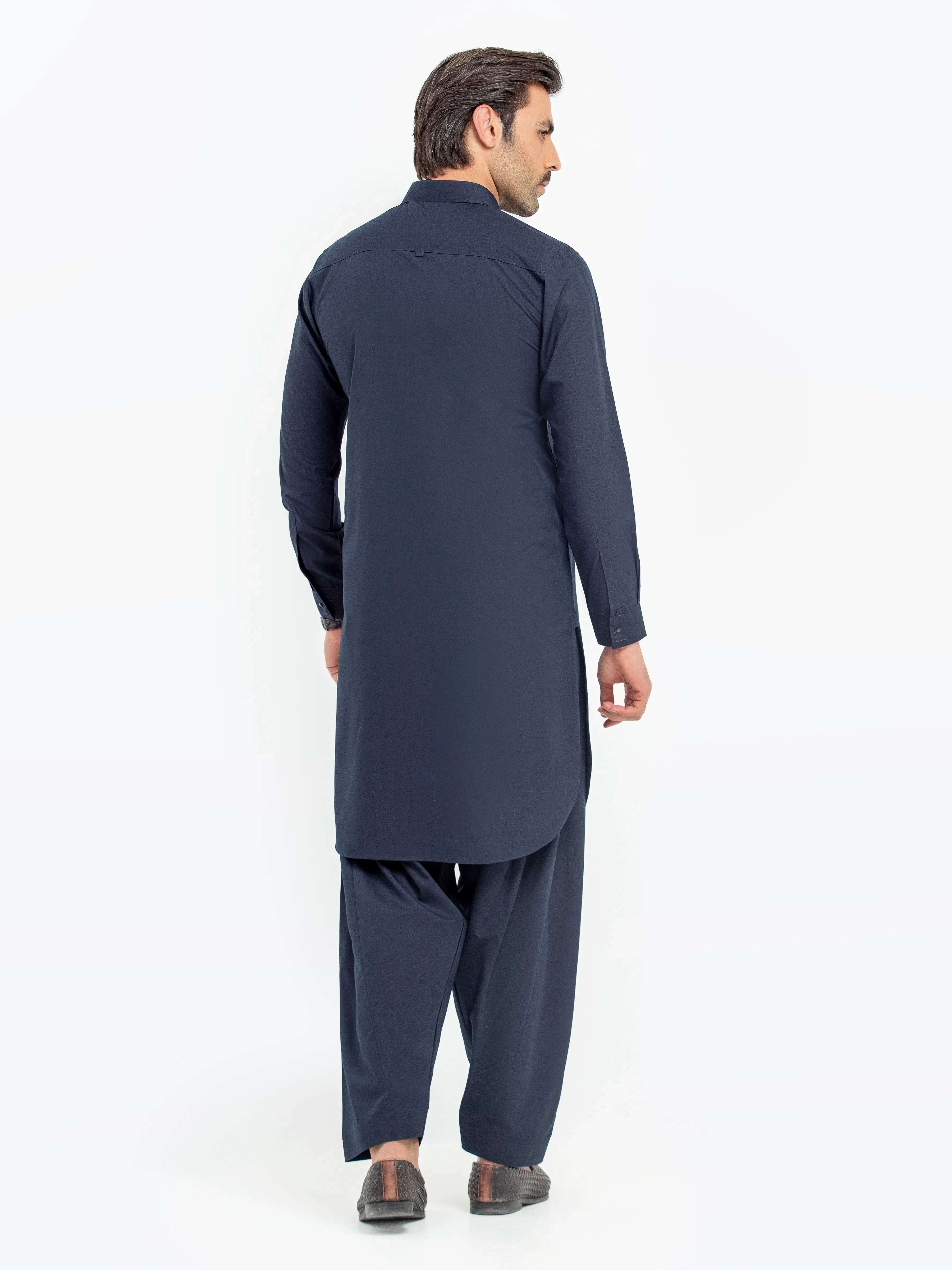 Men's Navy Blue Shalwar Kameez - EMTKST5-99560 - Image 5