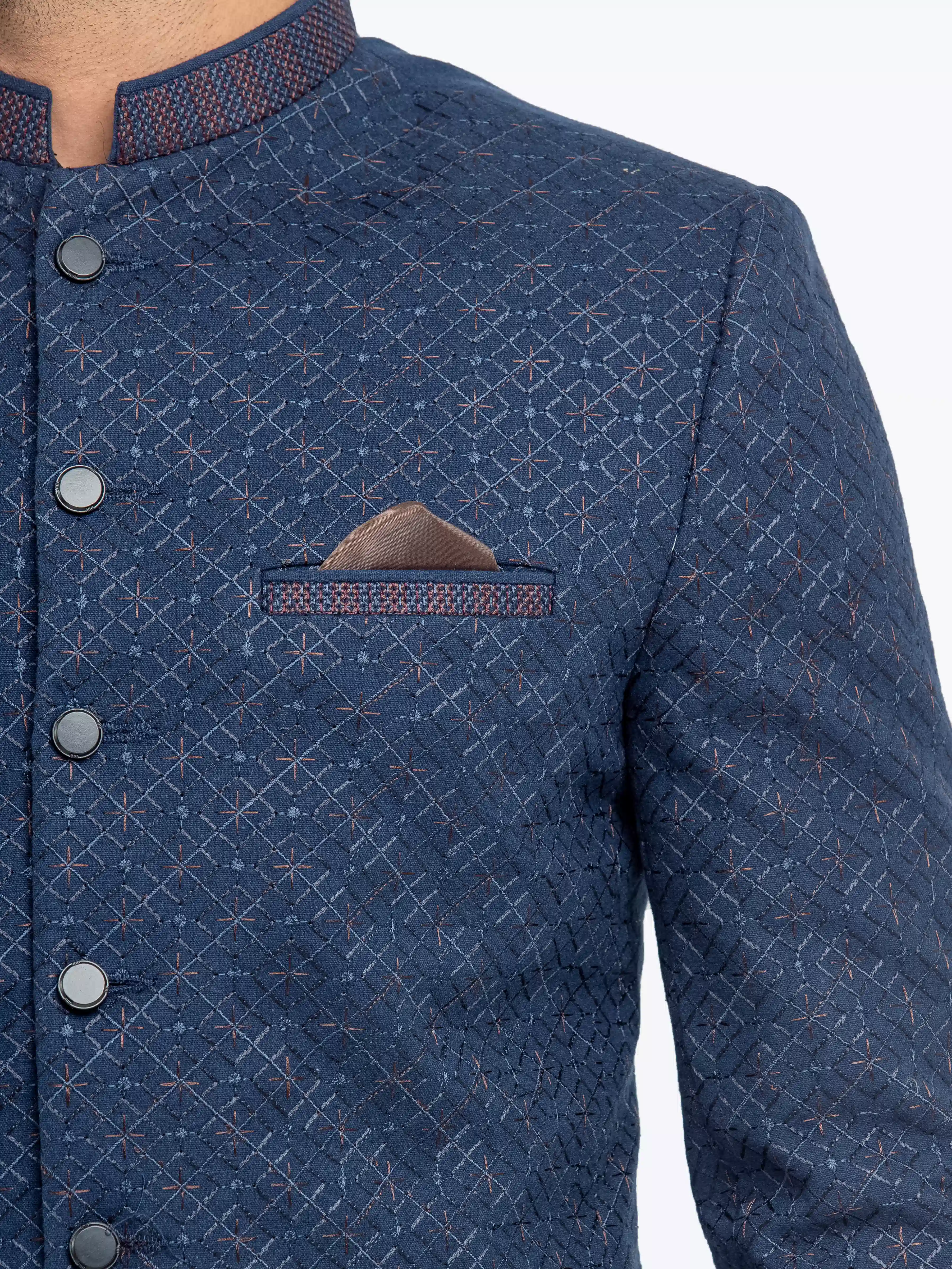 Men's Navy Blue Prince Coat - EMTPC5-009 - Image 3