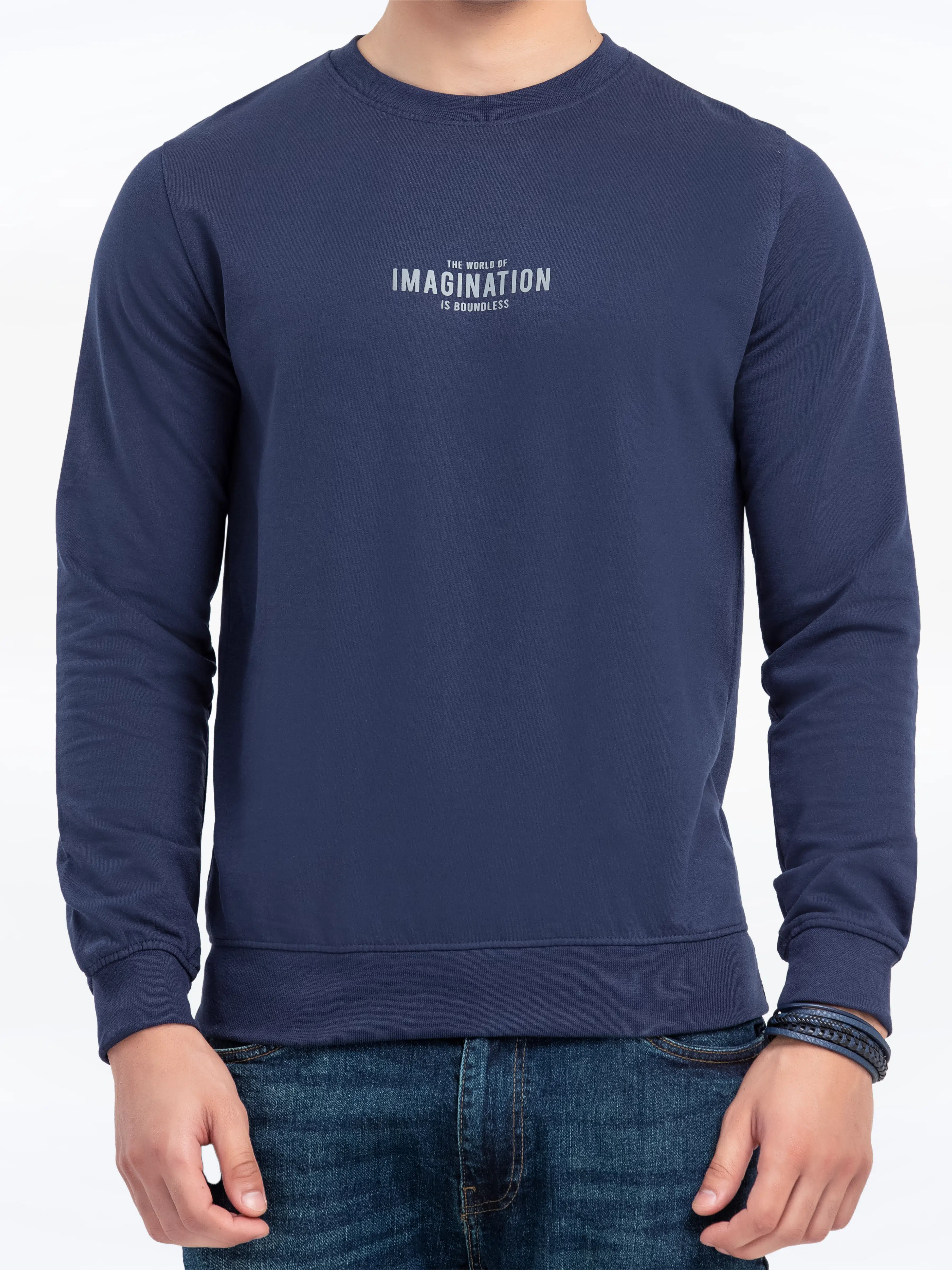 Men's Navy Blue Sweatshirt - EMTSS24-005 - Image 3