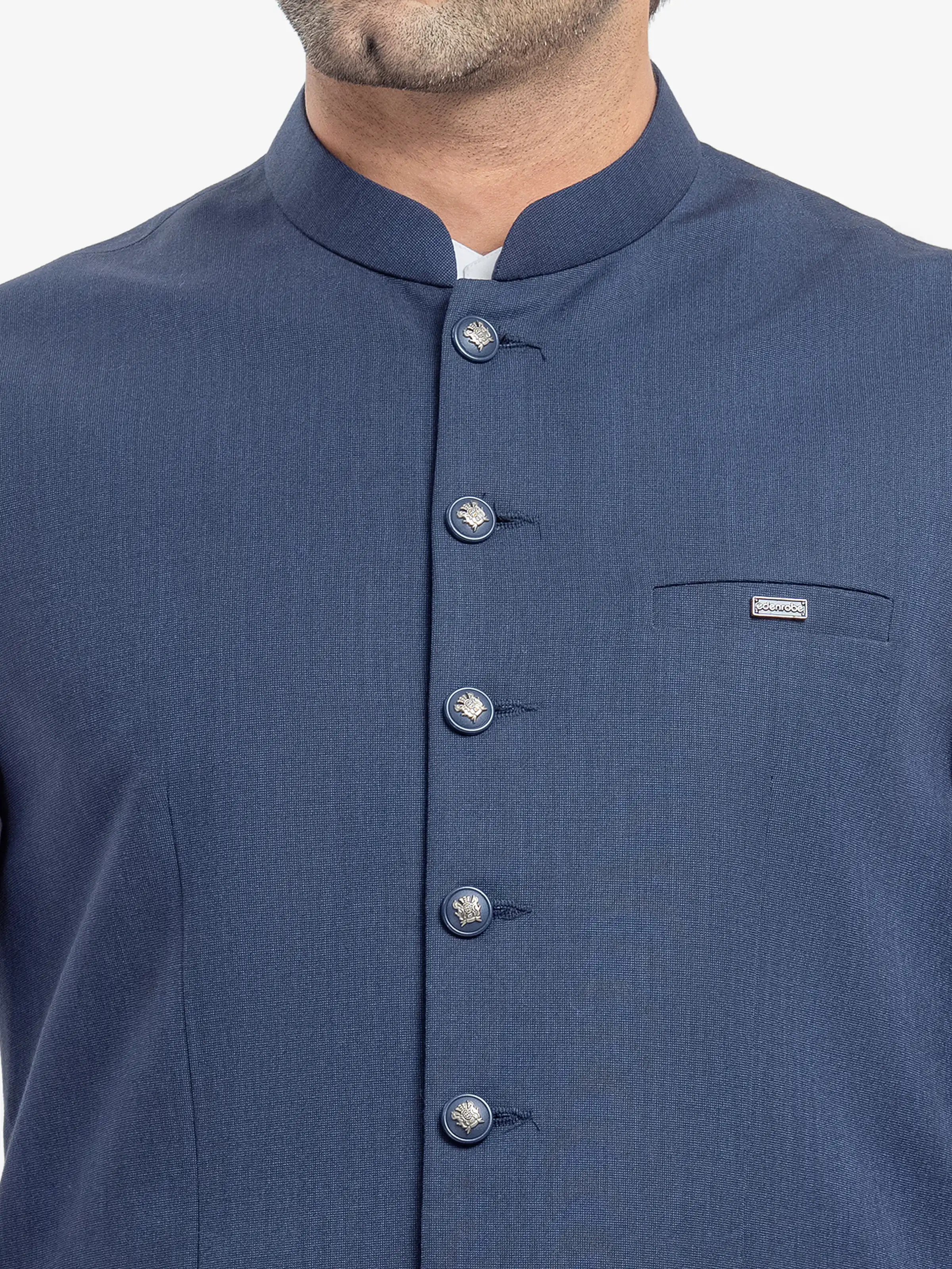 Men's Navy Blue Waist Coat - EMTWC5-35940 - Image 3