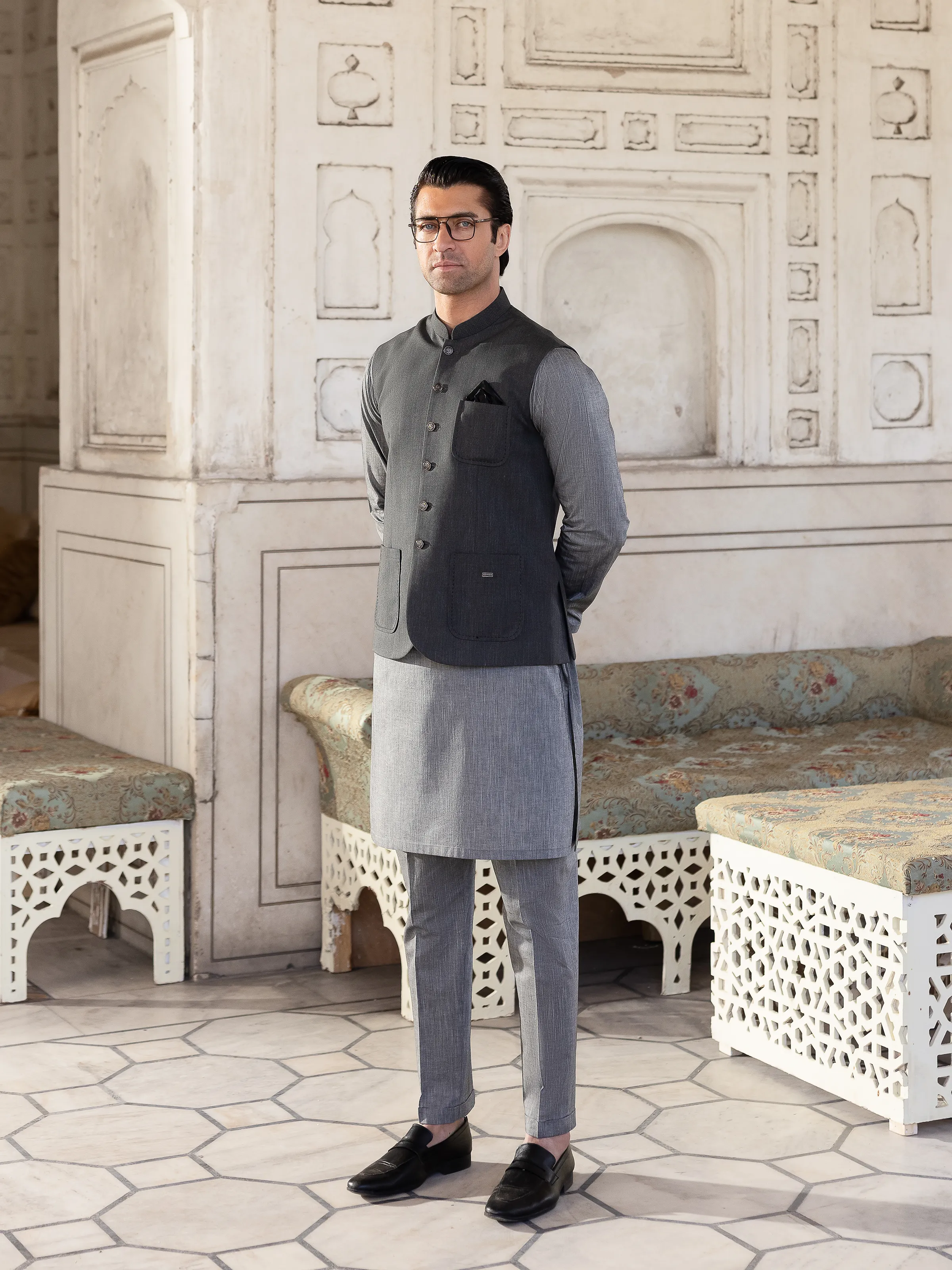 Men's Dark Grey Waist Coat - EMTWC5-35936 - Image 5