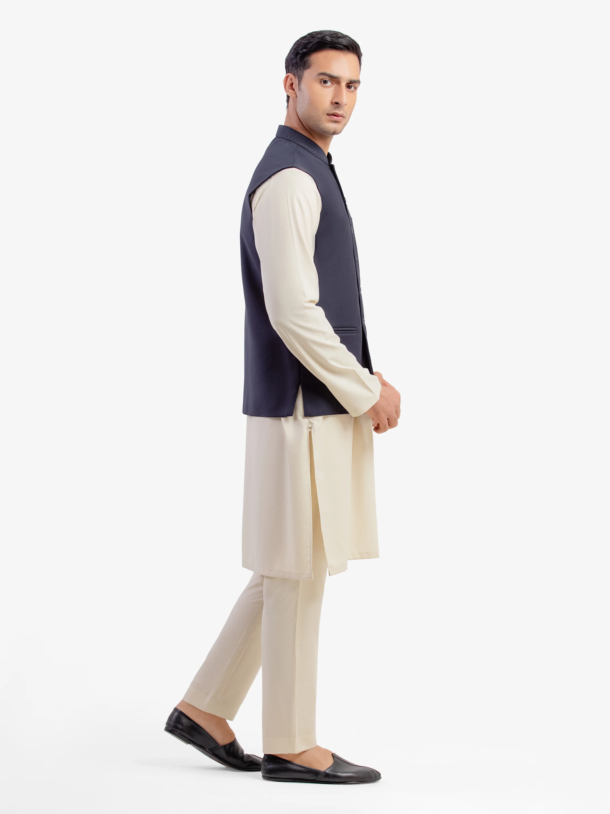 Men's Navy Blue Waist Coat - EMTWC5-35941 - Image 4