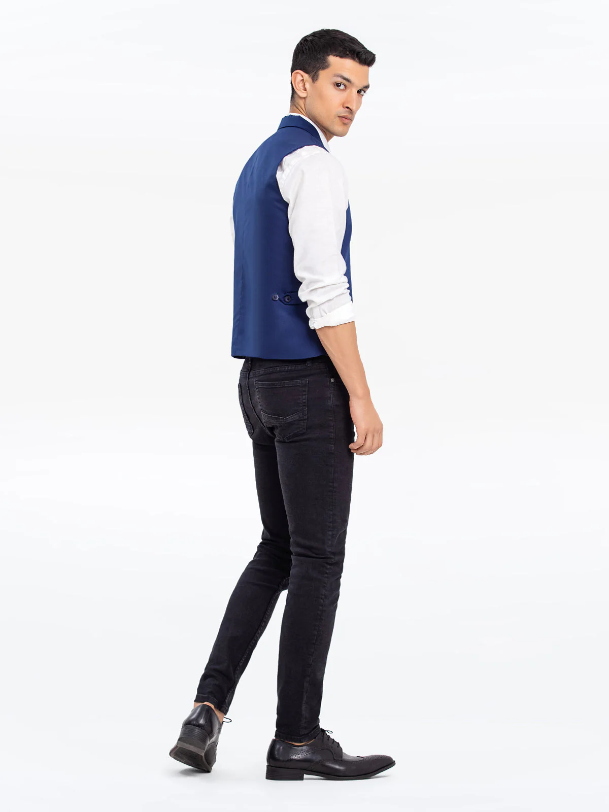 Men's Navy Blue Waist Coat - EMTWCF24-35905 - Image 5