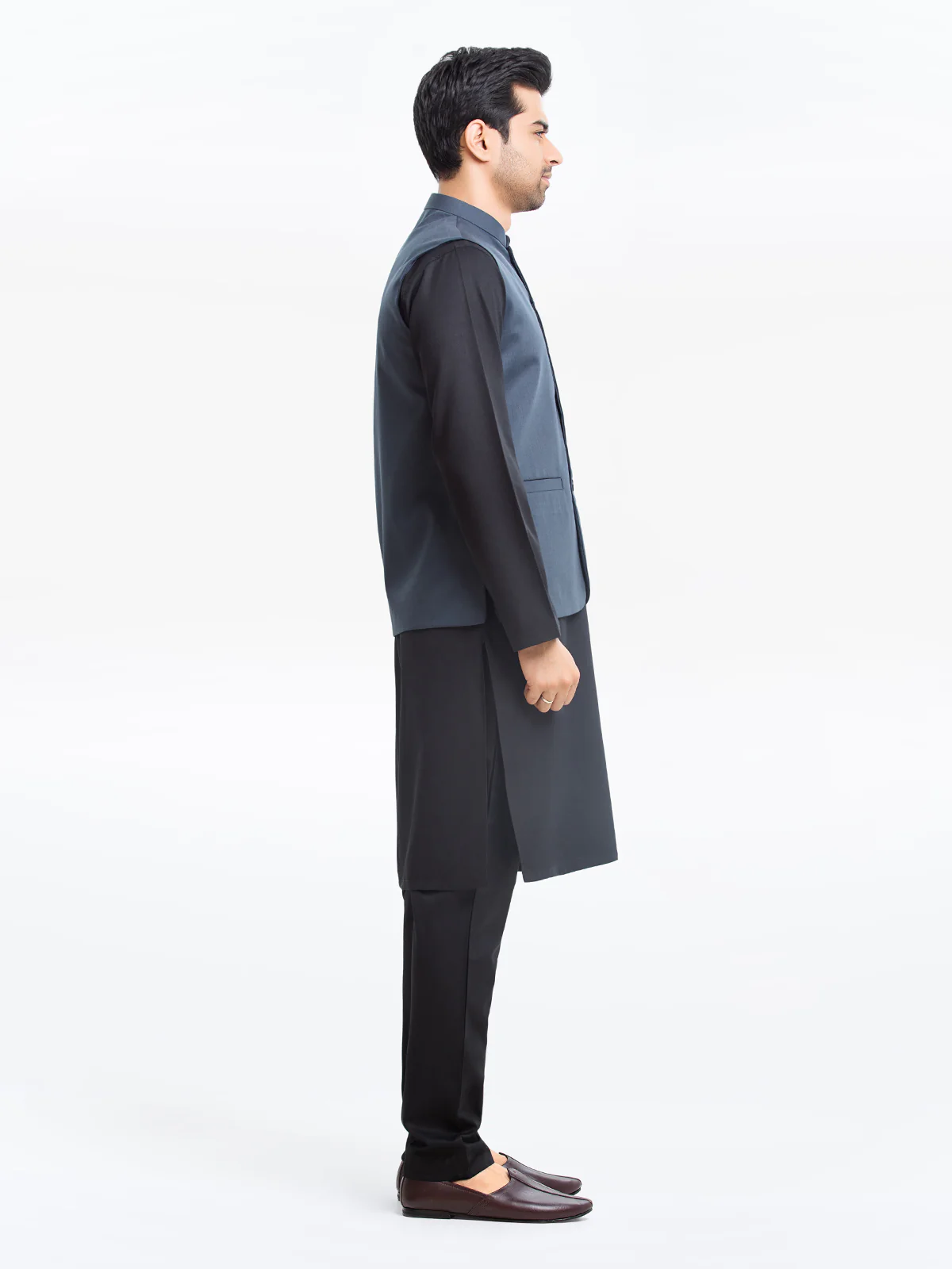 Men's Navy Blue Waist Coat - EMTWCP24-35897 - Image 3