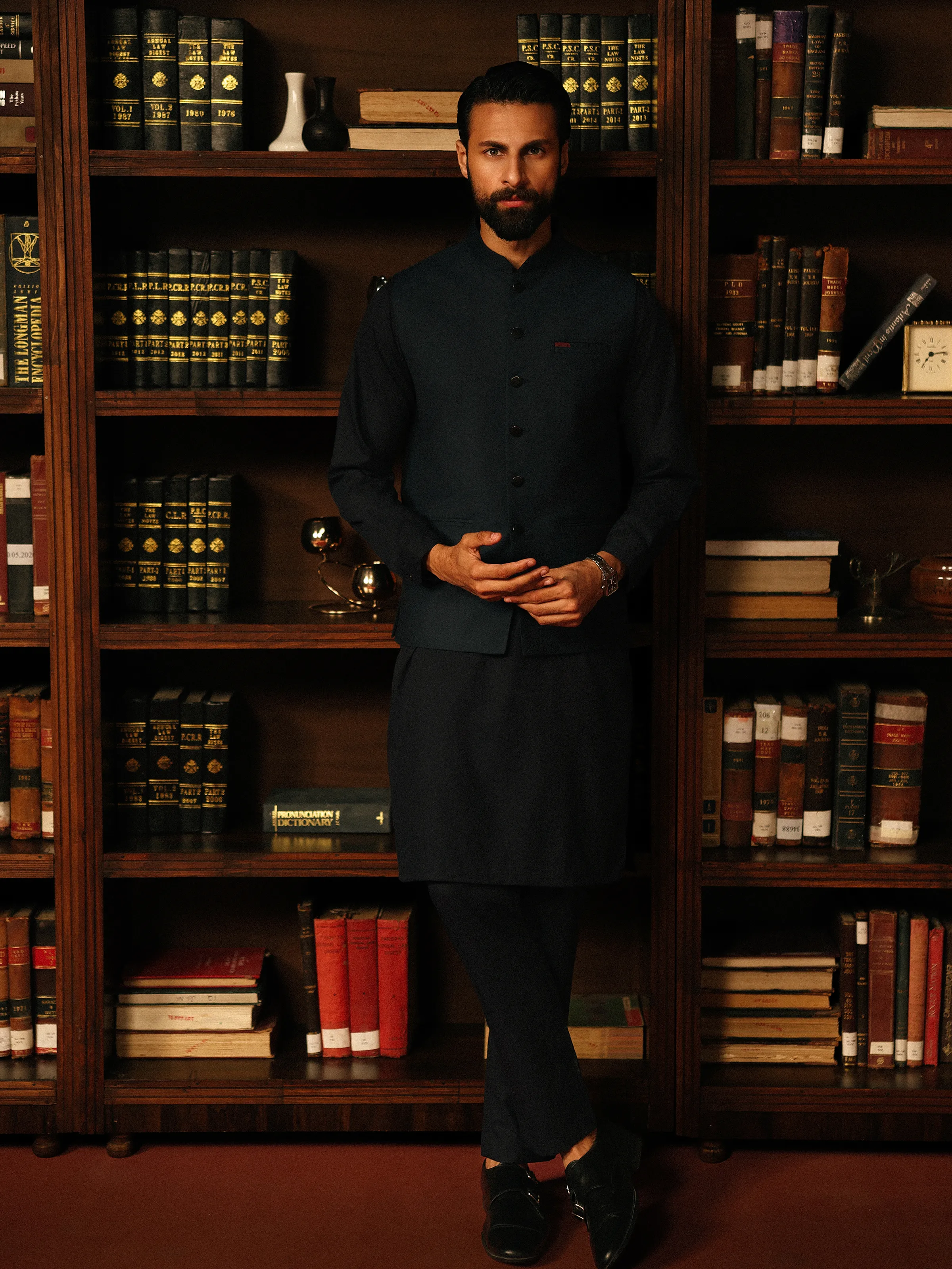 Men's Navy Blue Waist Coat - EMTWCP5-35981 - Image 2