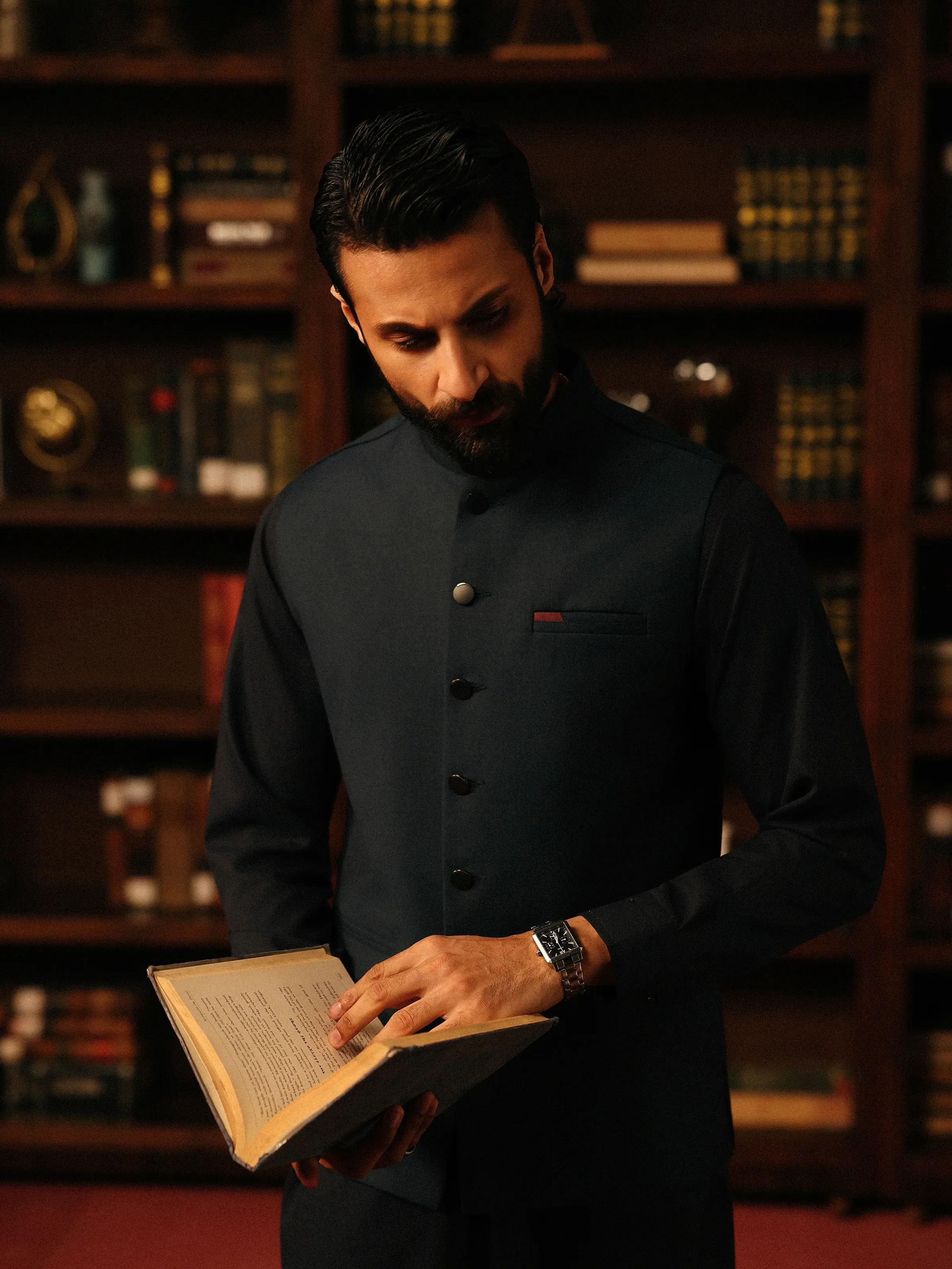 Men's Navy Blue Waist Coat - EMTWCP5-35981 - Image 3