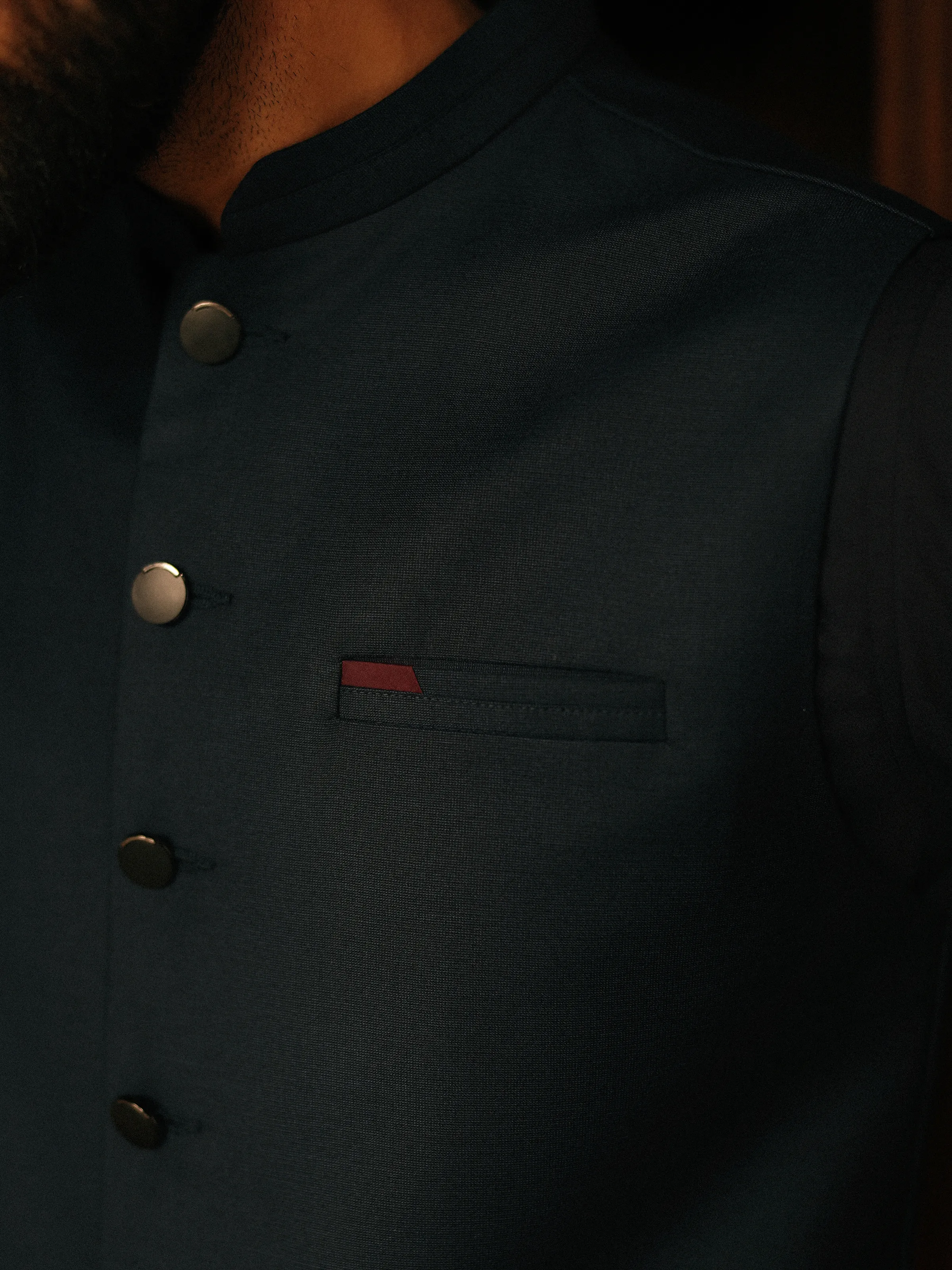 Men's Navy Blue Waist Coat - EMTWCP5-35981 - Image 4