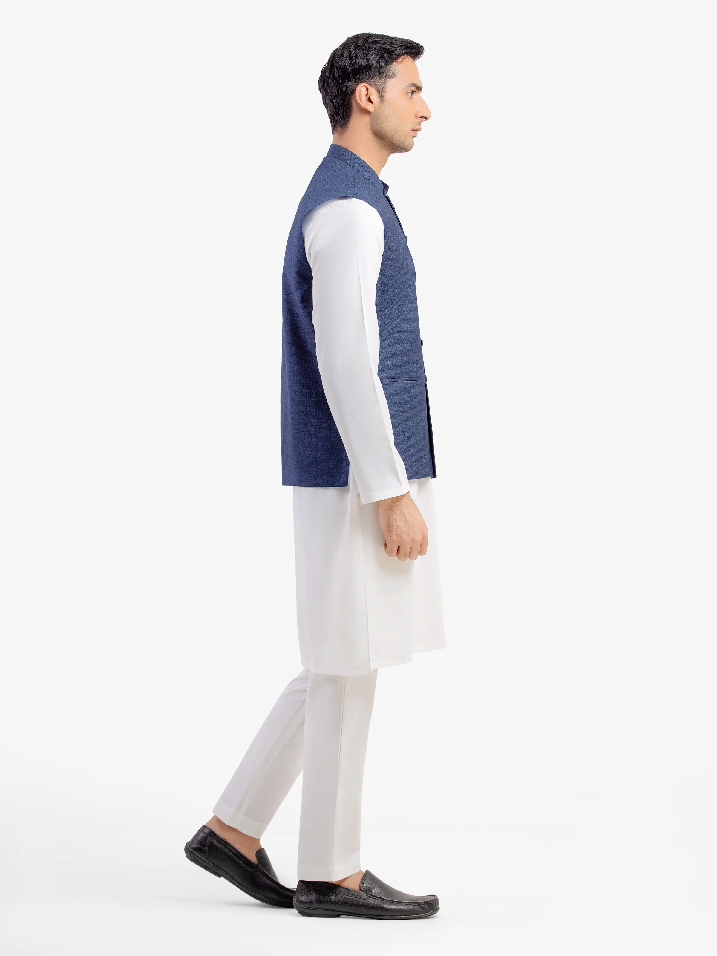 Men's Navy Blue Waist Coat - EMTWCP5-35984 - Image 4