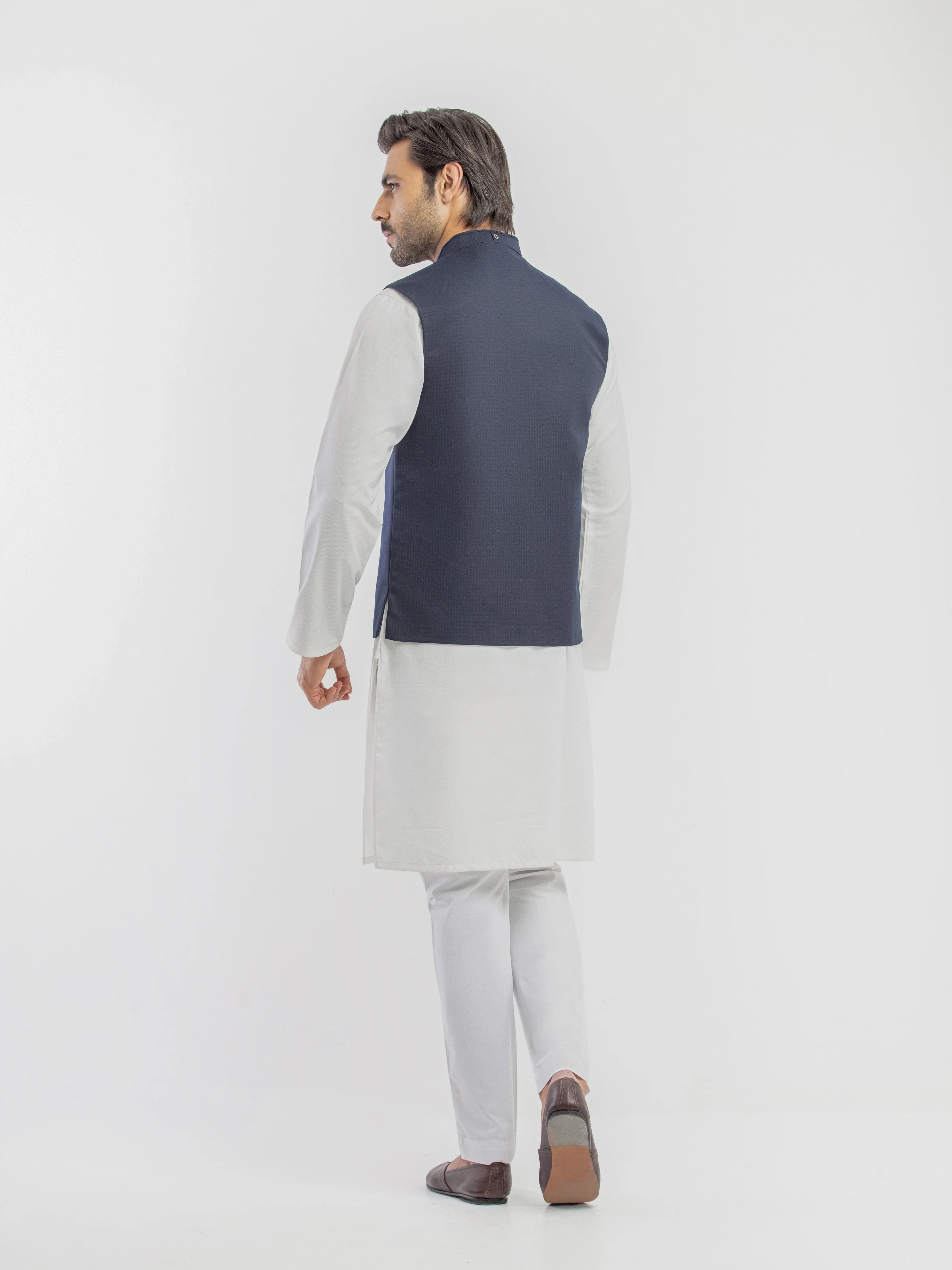 Men's Navy Blue Waist Coat - EMTWCP5-35999 - Image 5