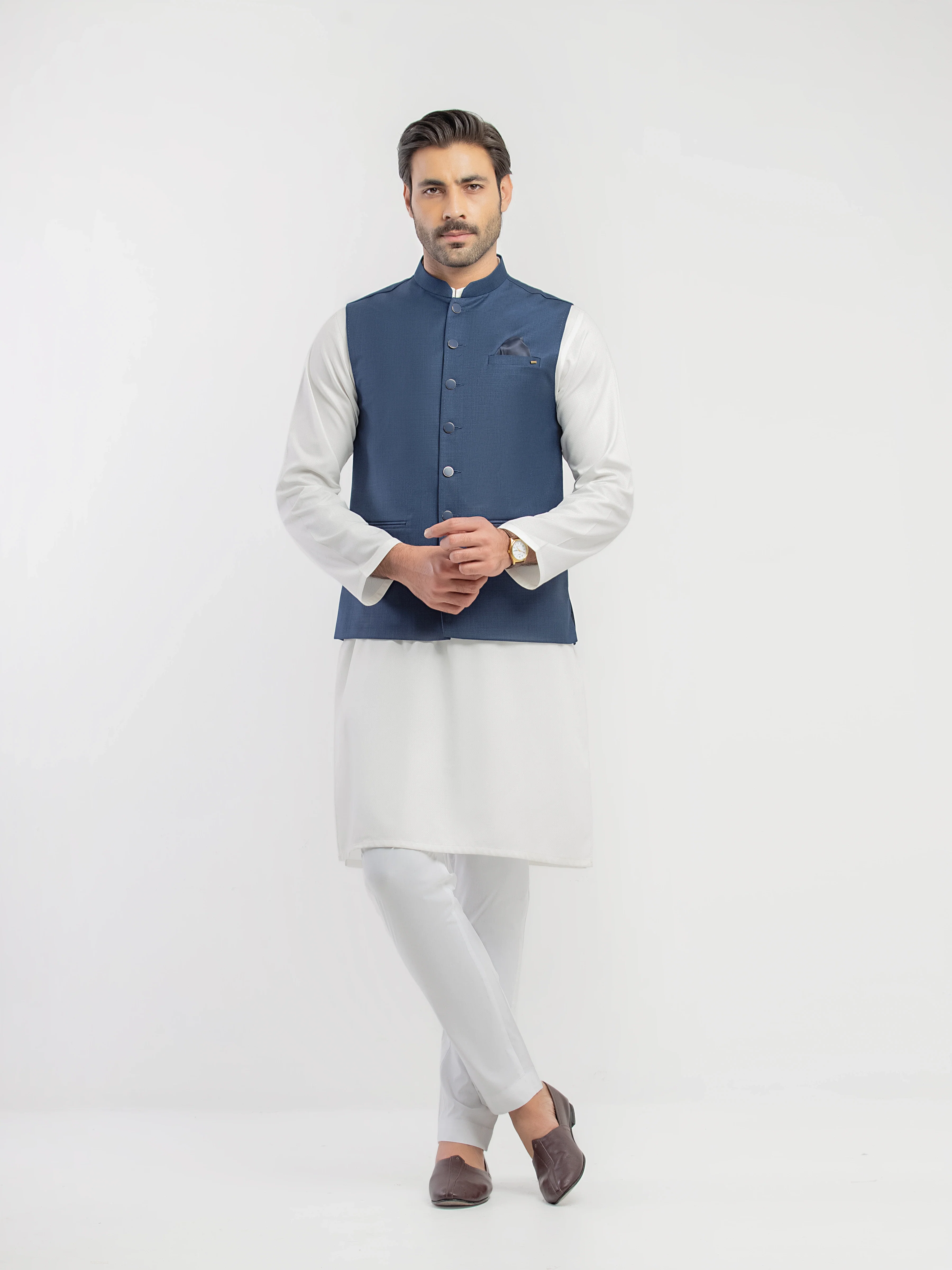 Men's Navy Blue Waist Coat - EMTWCP5-36000 - Image 2