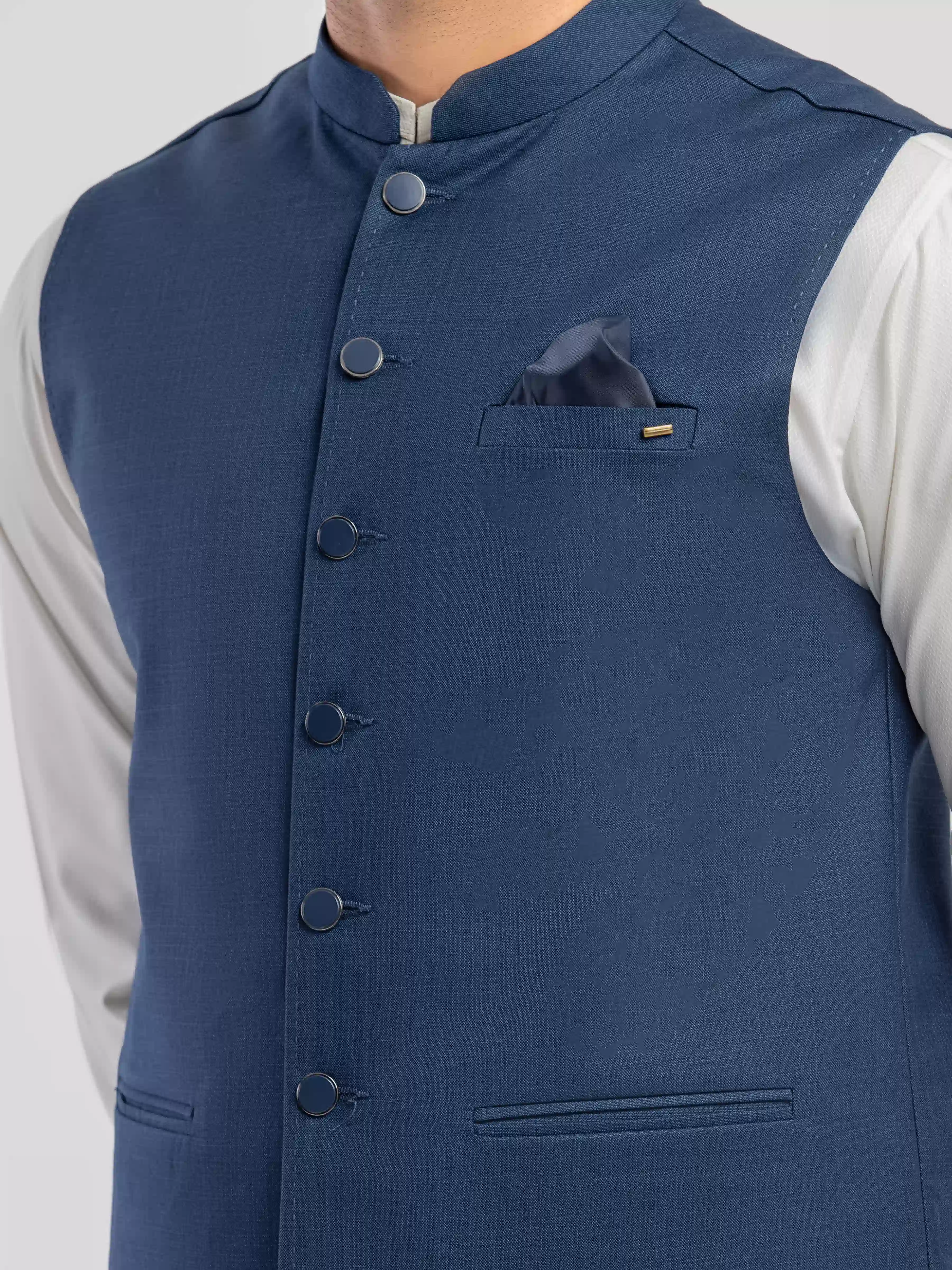 Men's Navy Blue Waist Coat - EMTWCP5-36000 - Image 3