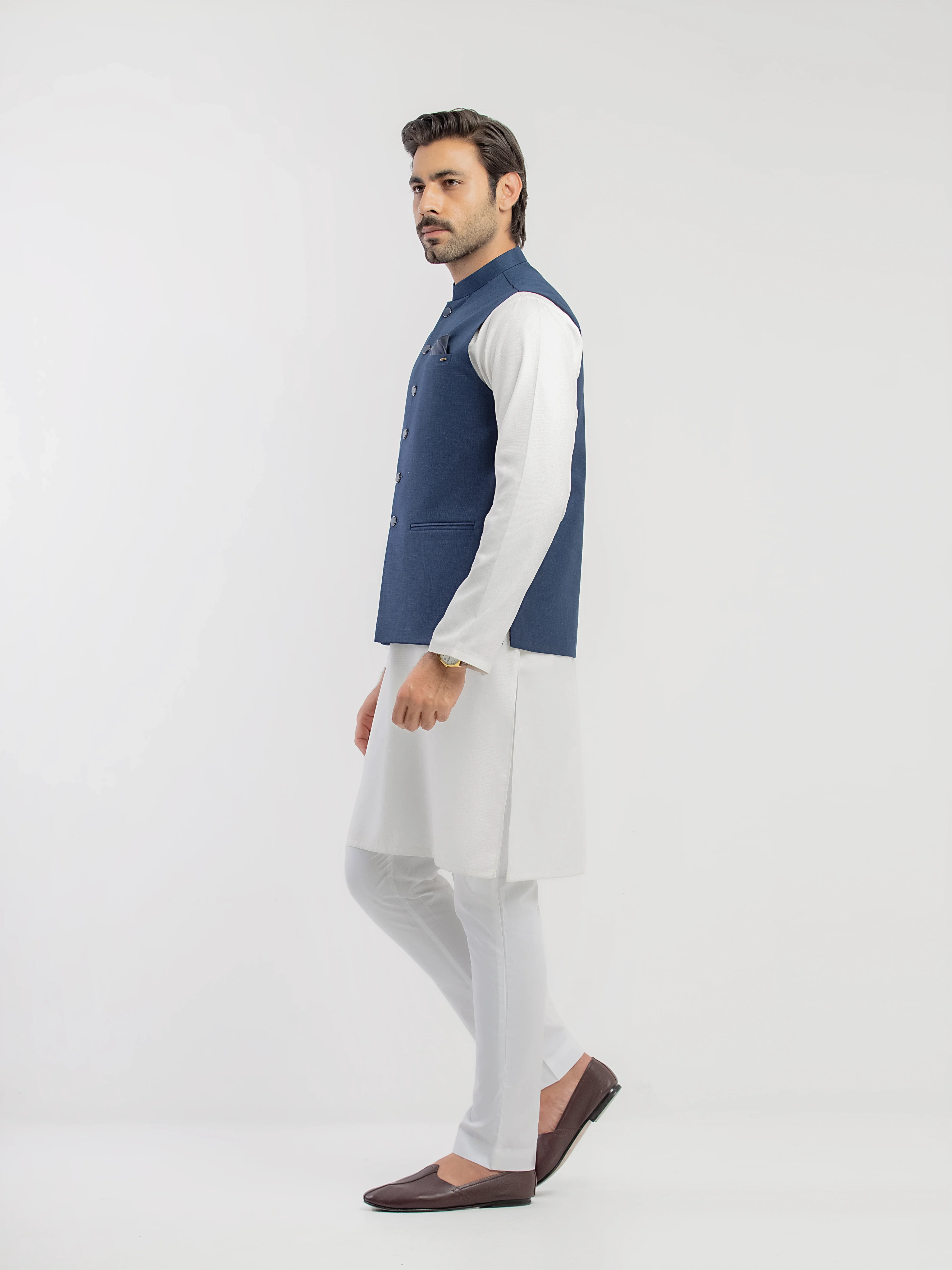 Men's Navy Blue Waist Coat - EMTWCP5-36000 - Image 4