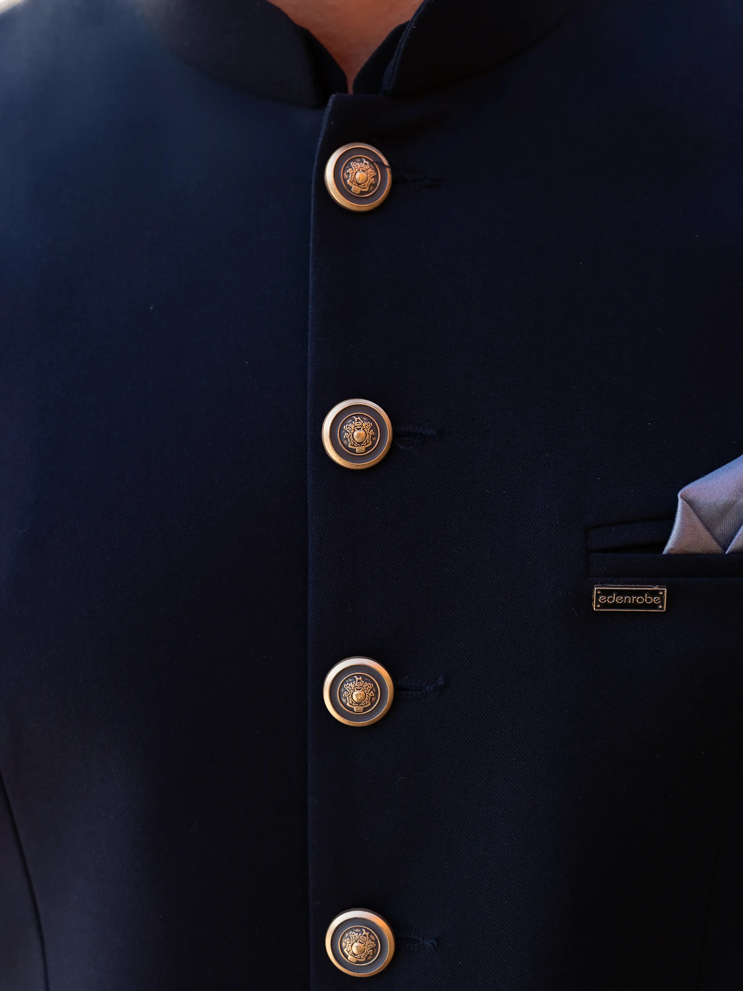 Men's Navy Blue Waist Coat Suit - EMTWCS5-006 - Image 4