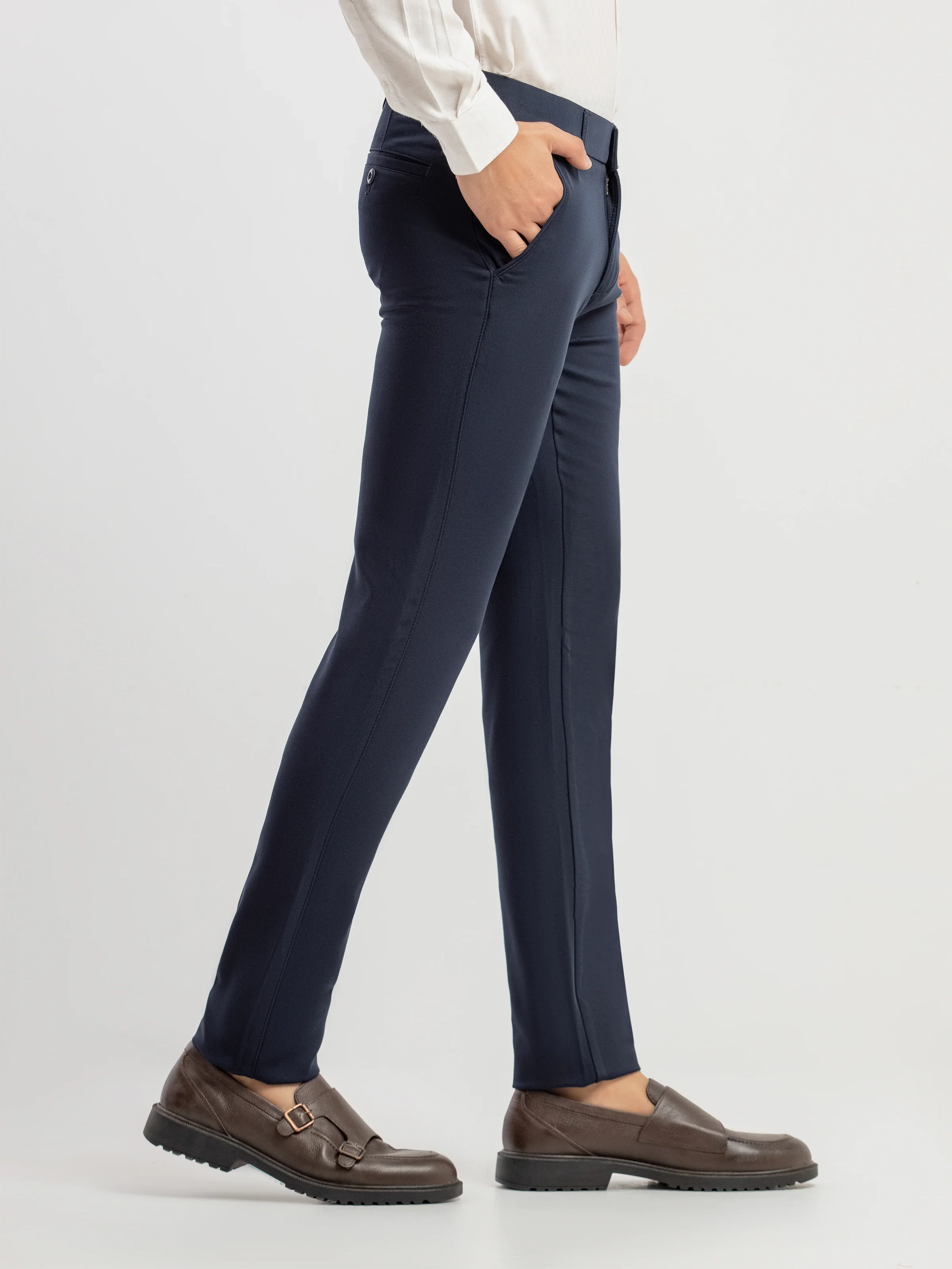 Men's Navy Formal Pant - EMBPF6-15302 - Image 5