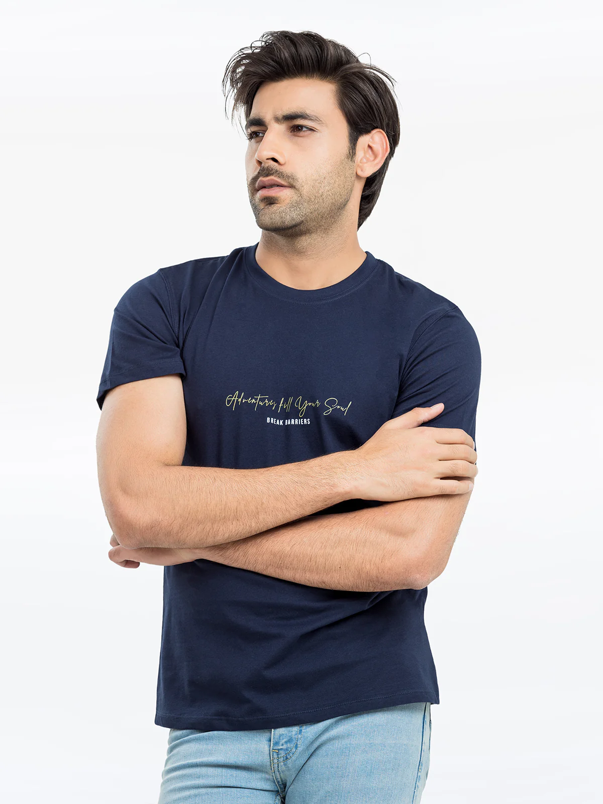 Men's Navy Graphic Tee - EMTGT24-022
