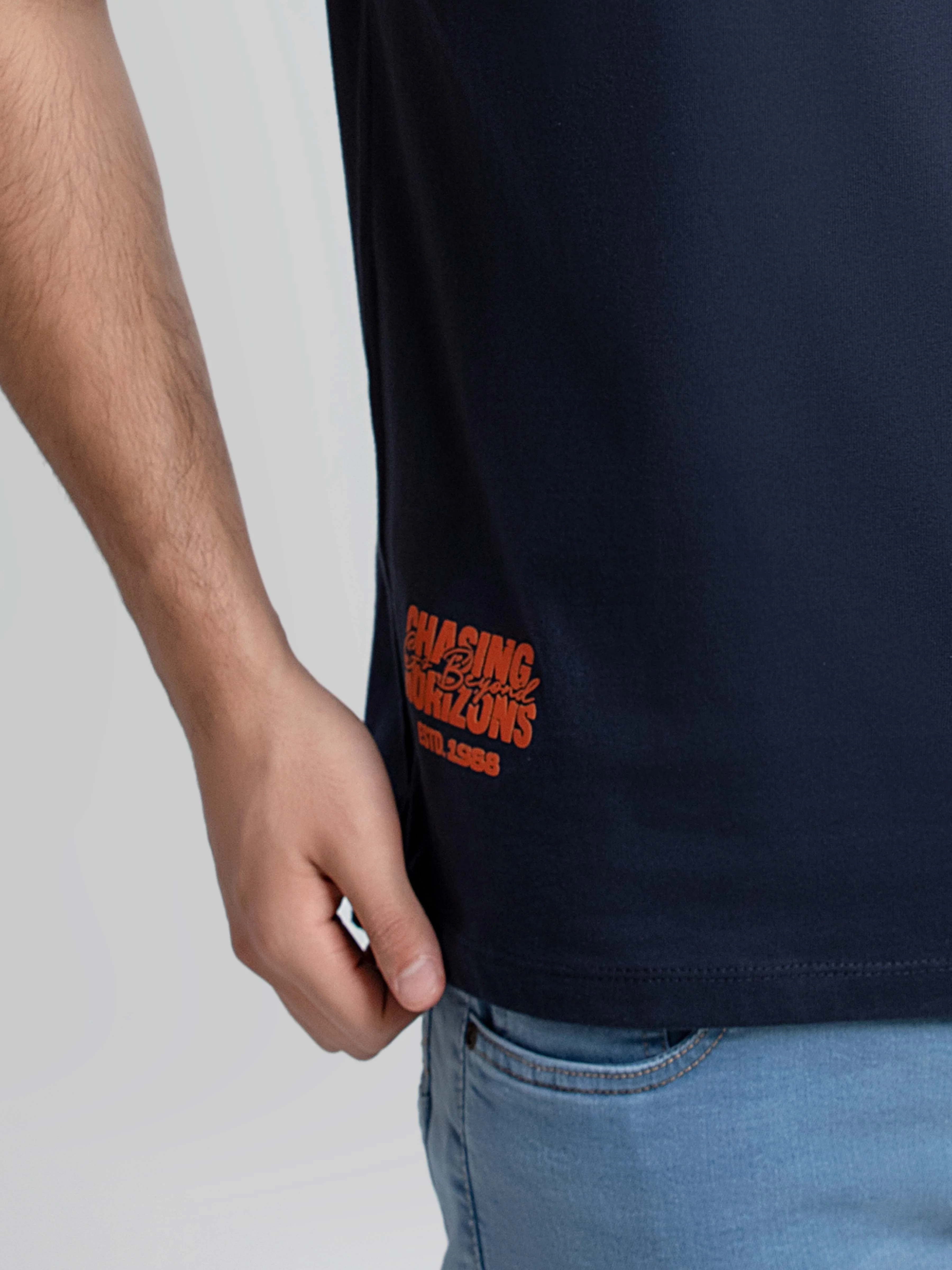 Men's Navy Graphic Tee - EMTGT6-007 - Image 4