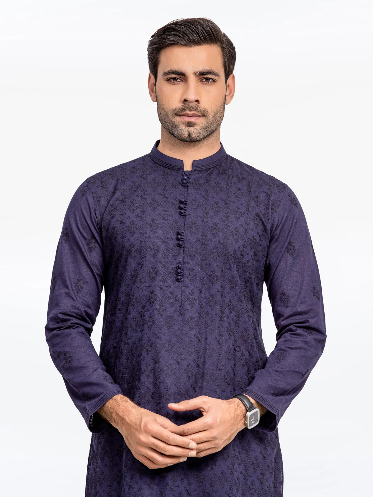 Men's Navy Kurta Pajama - EMTSC23-092 - Image 2