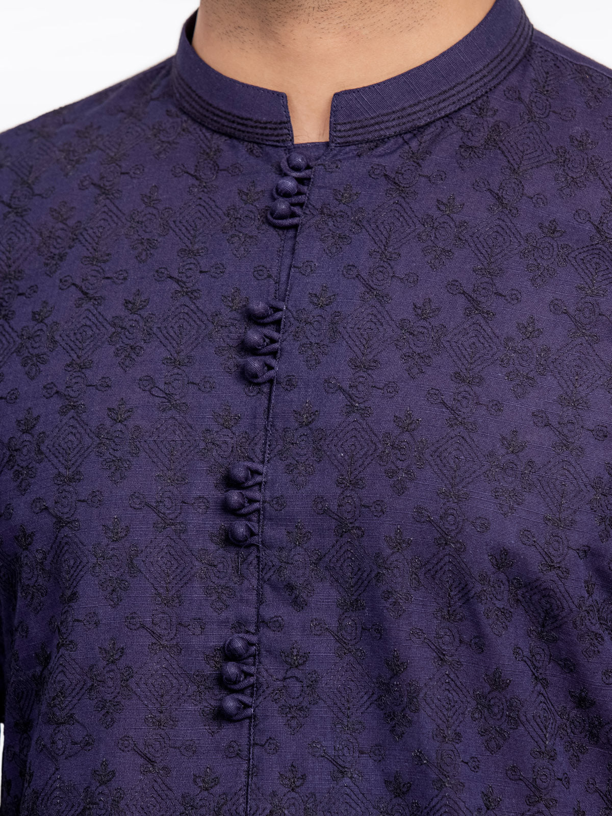 Men's Navy Kurta Pajama - EMTSC23-092 - Image 5