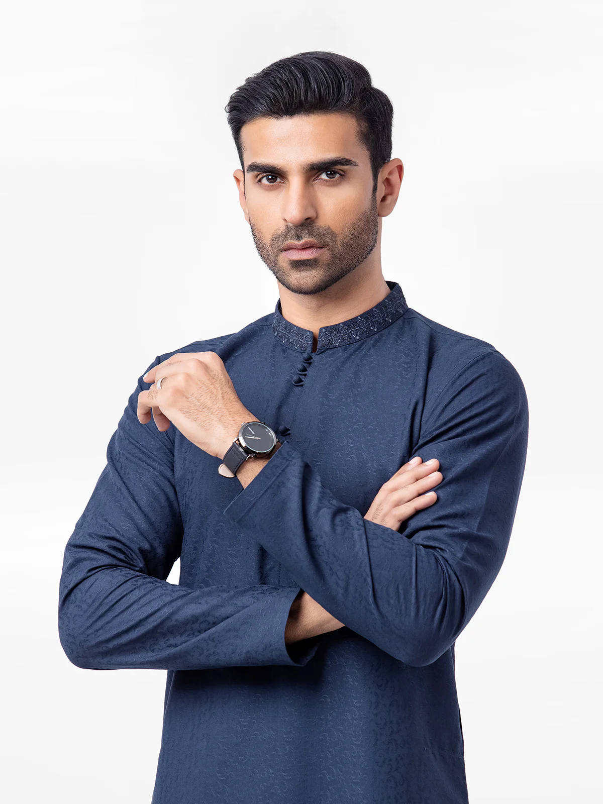 Men's Navy Kurta Pajama - EMTSC23-106 - Image 3