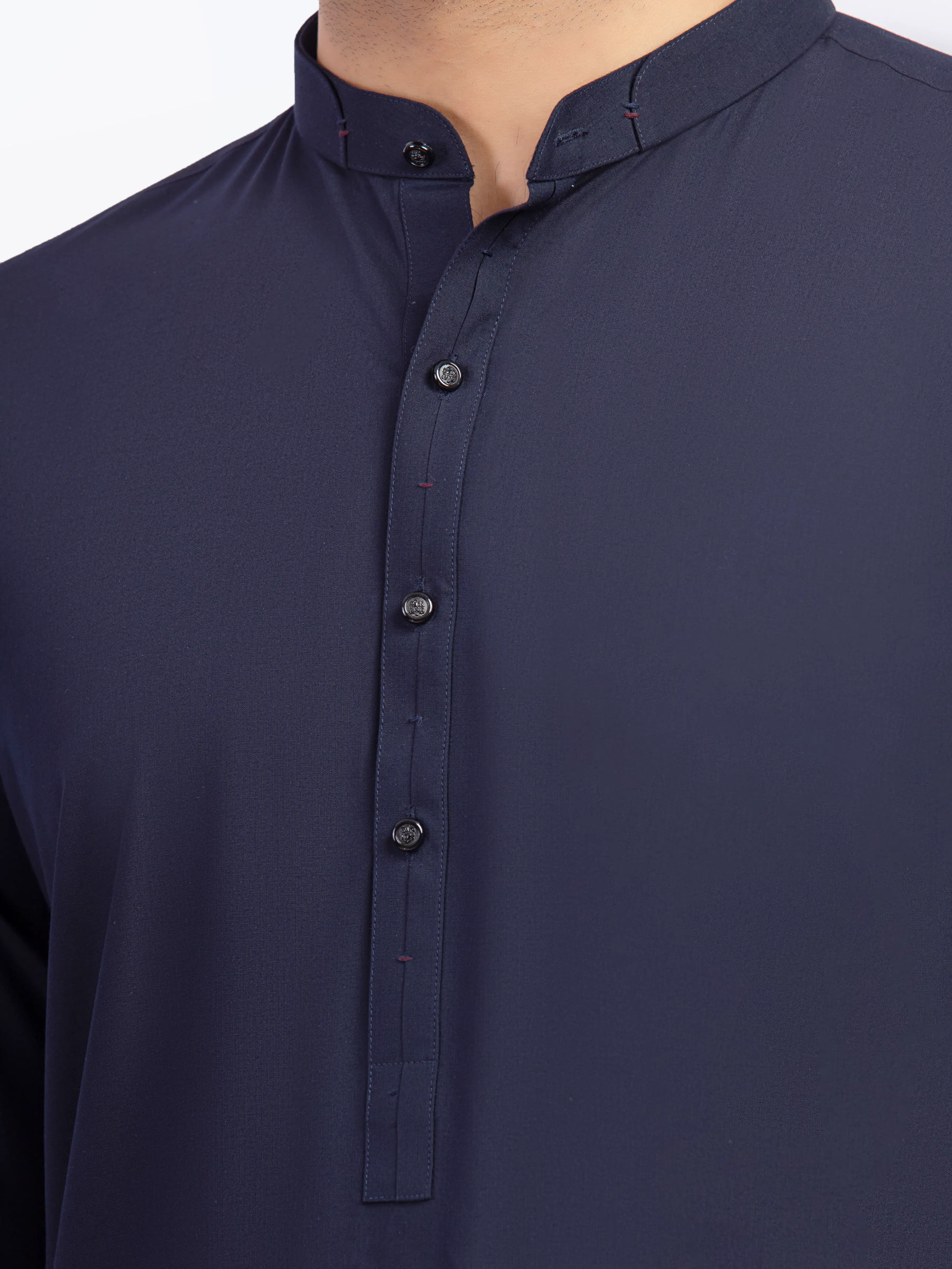 Men's Navy Shalwar Kameez - EMTKST5-99568 - Image 3