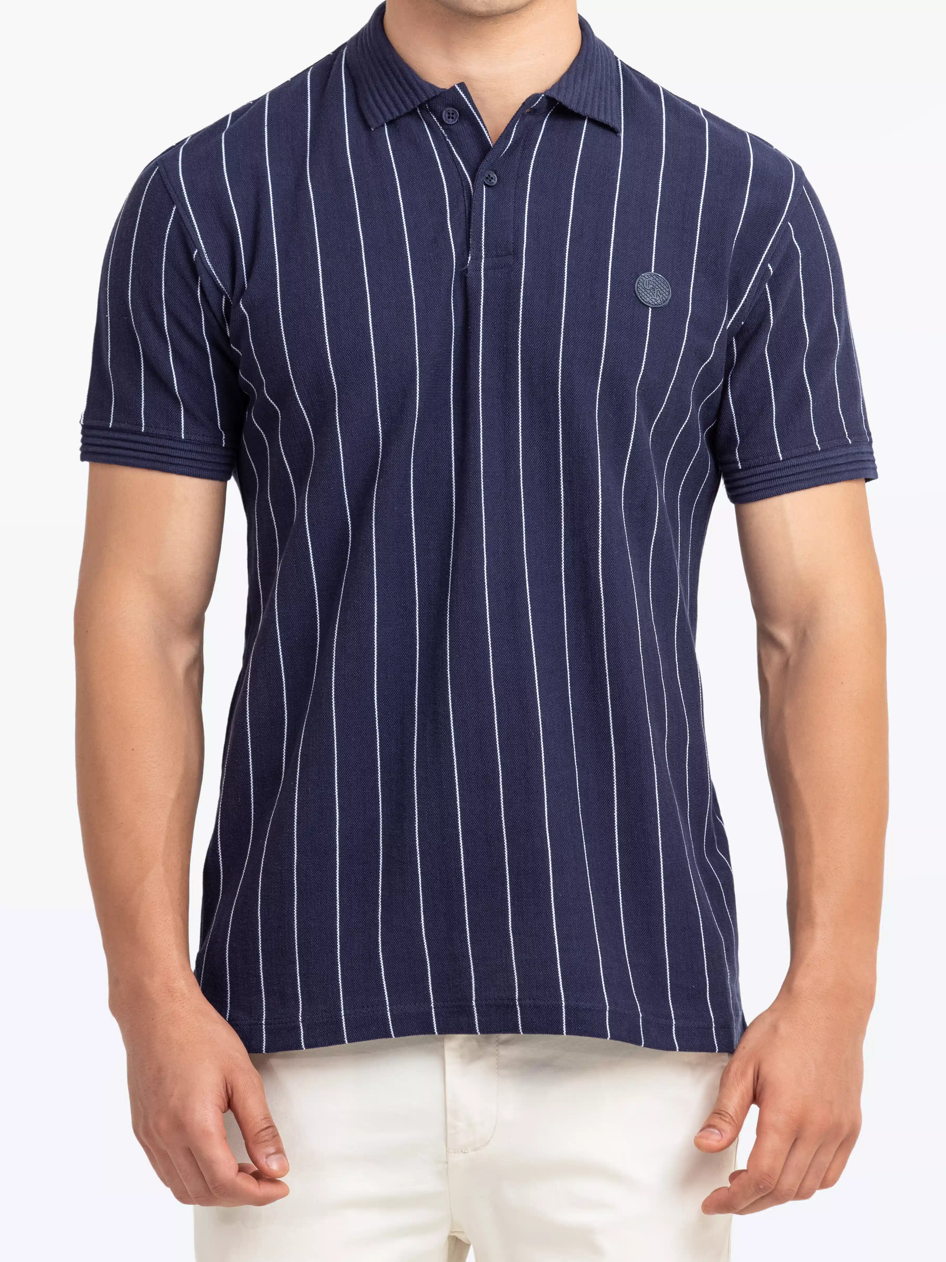 Men's Navy Polo Shirt - EMTPS5-009 - Image 3