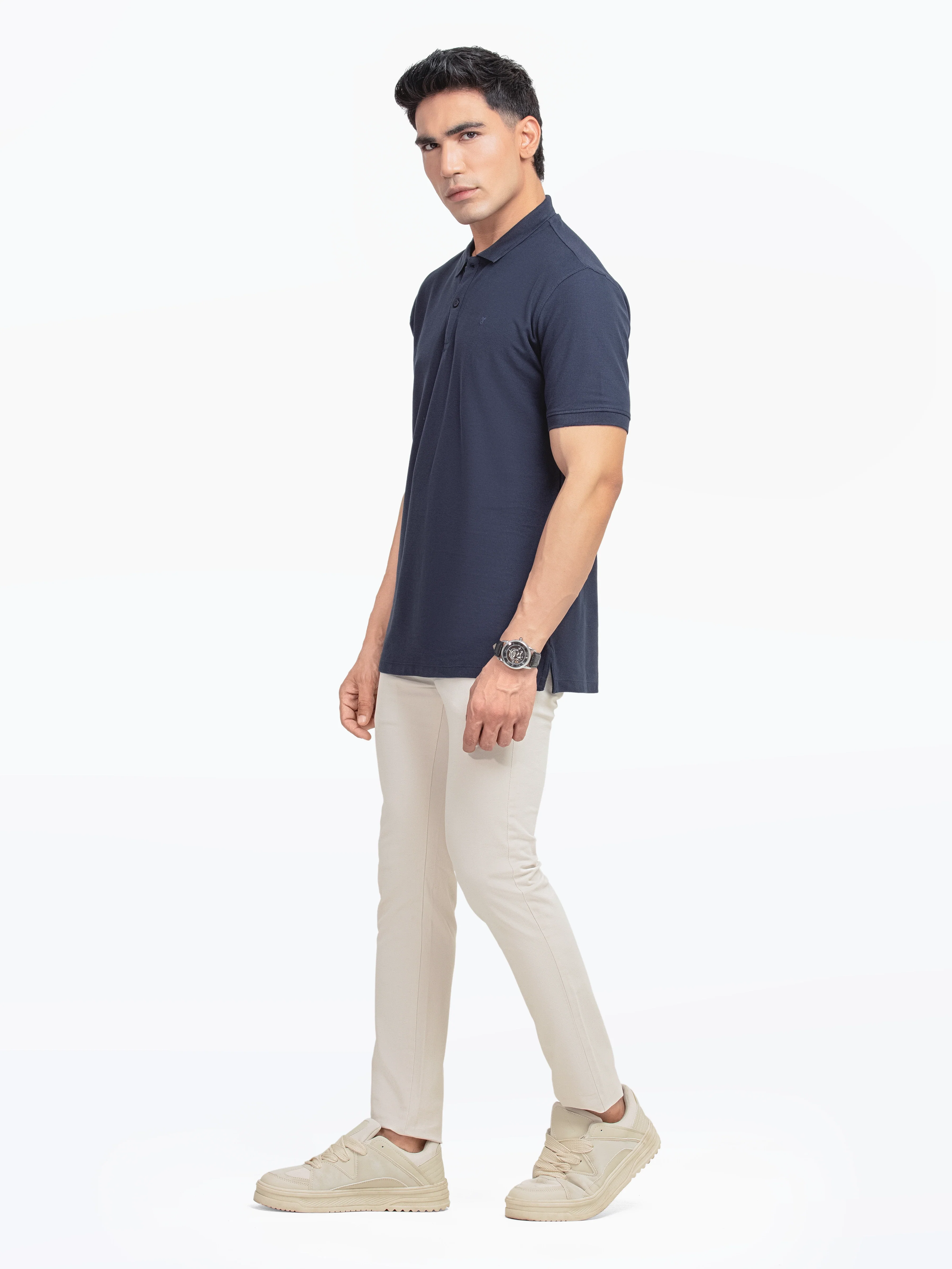 Men's Navy Polo Shirt - EMTPS5-047 - Image 4