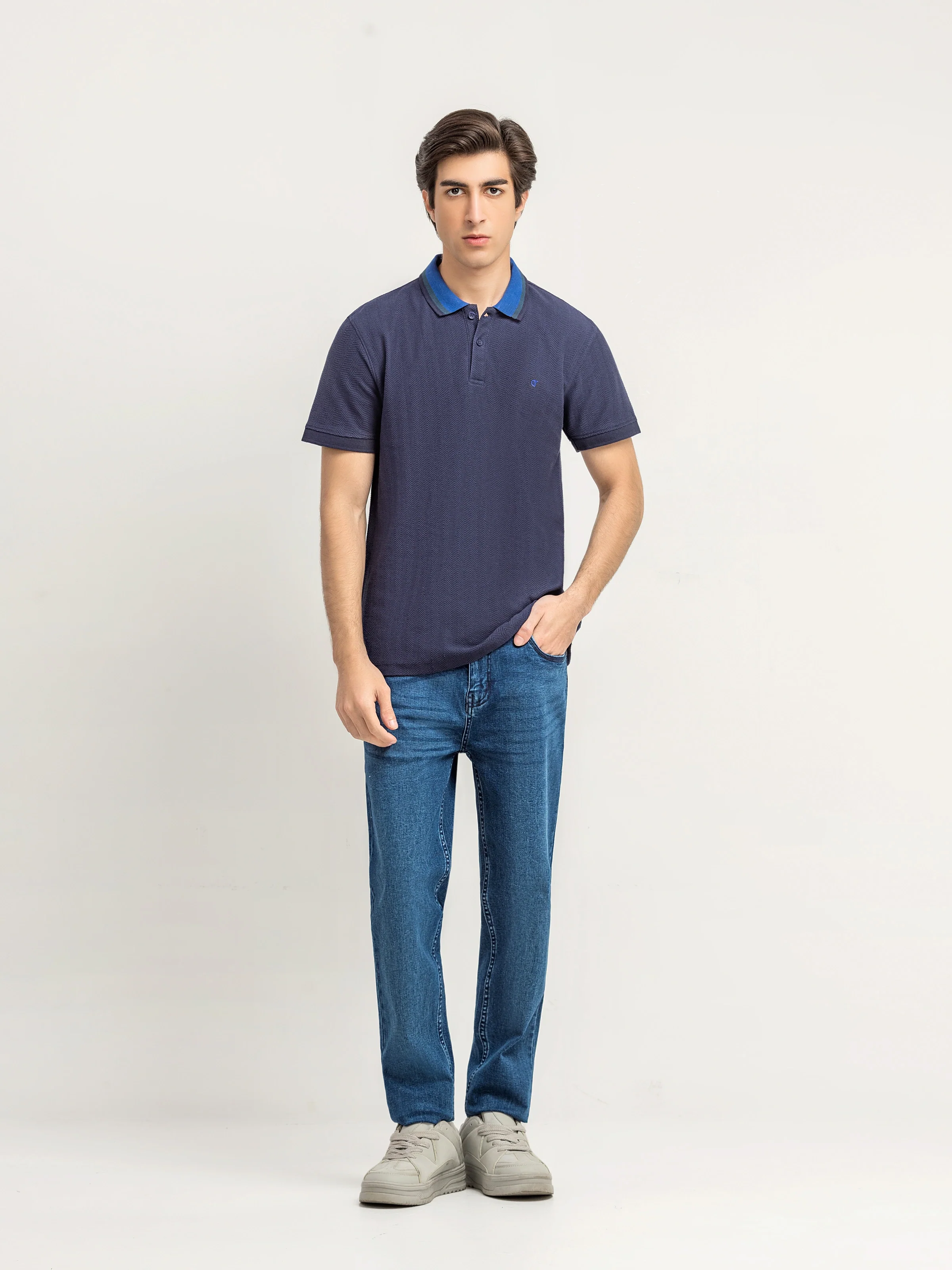 Men's Navy Polo Shirt - EMTPS6-083 - Image 2
