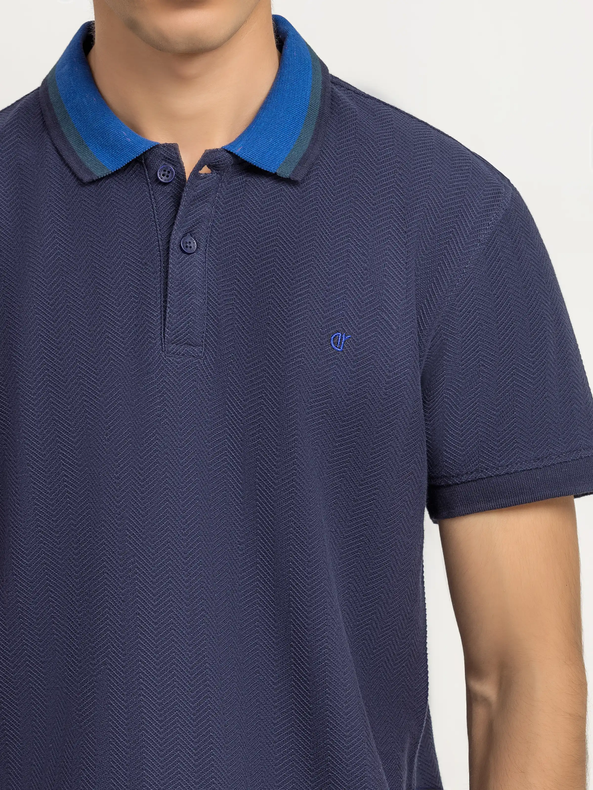 Men's Navy Polo Shirt - EMTPS6-083 - Image 3