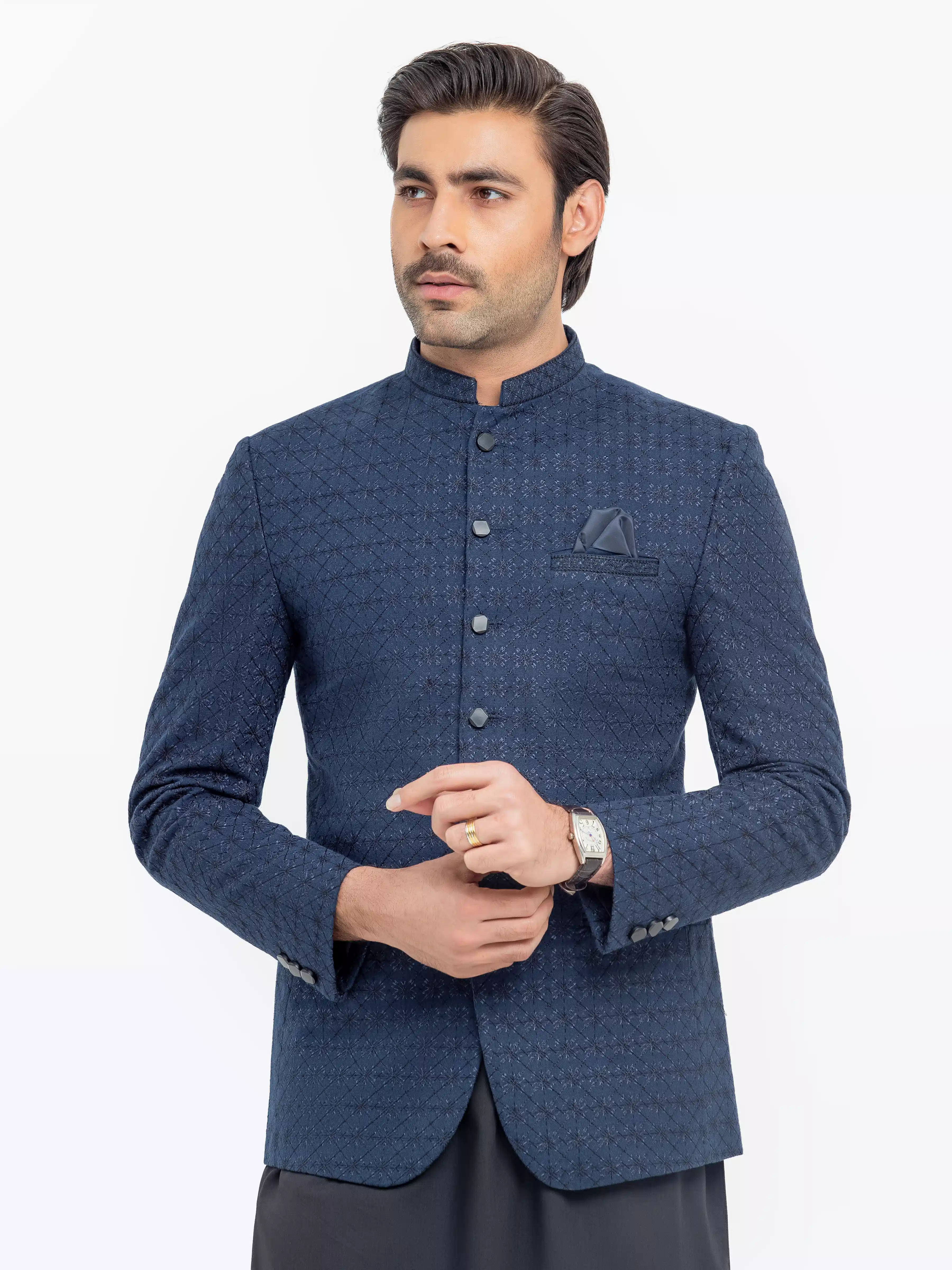 Men's Navy Prince Coat - EMTPC24-033 - Image 2