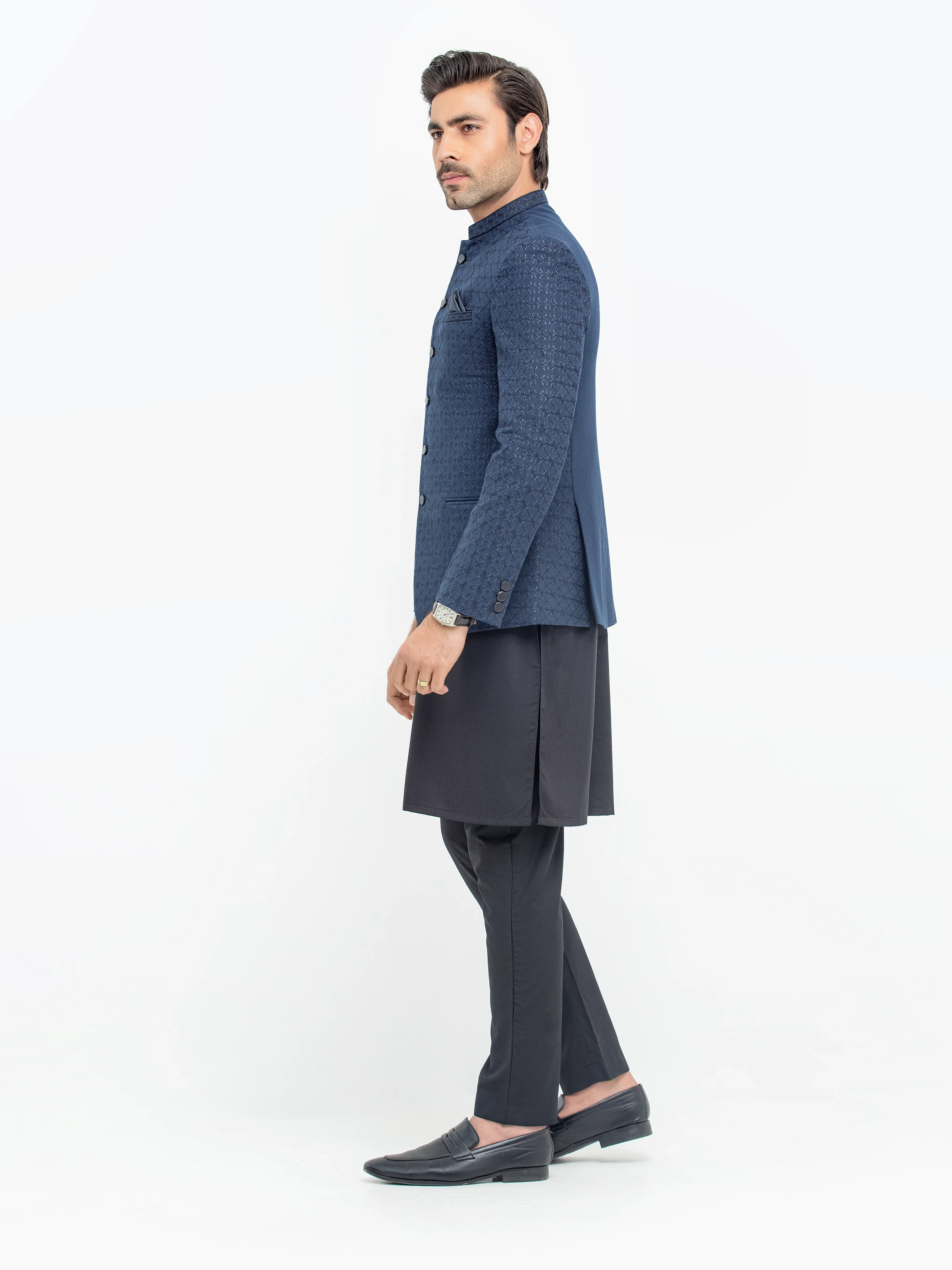Men's Navy Prince Coat - EMTPC24-033 - Image 4