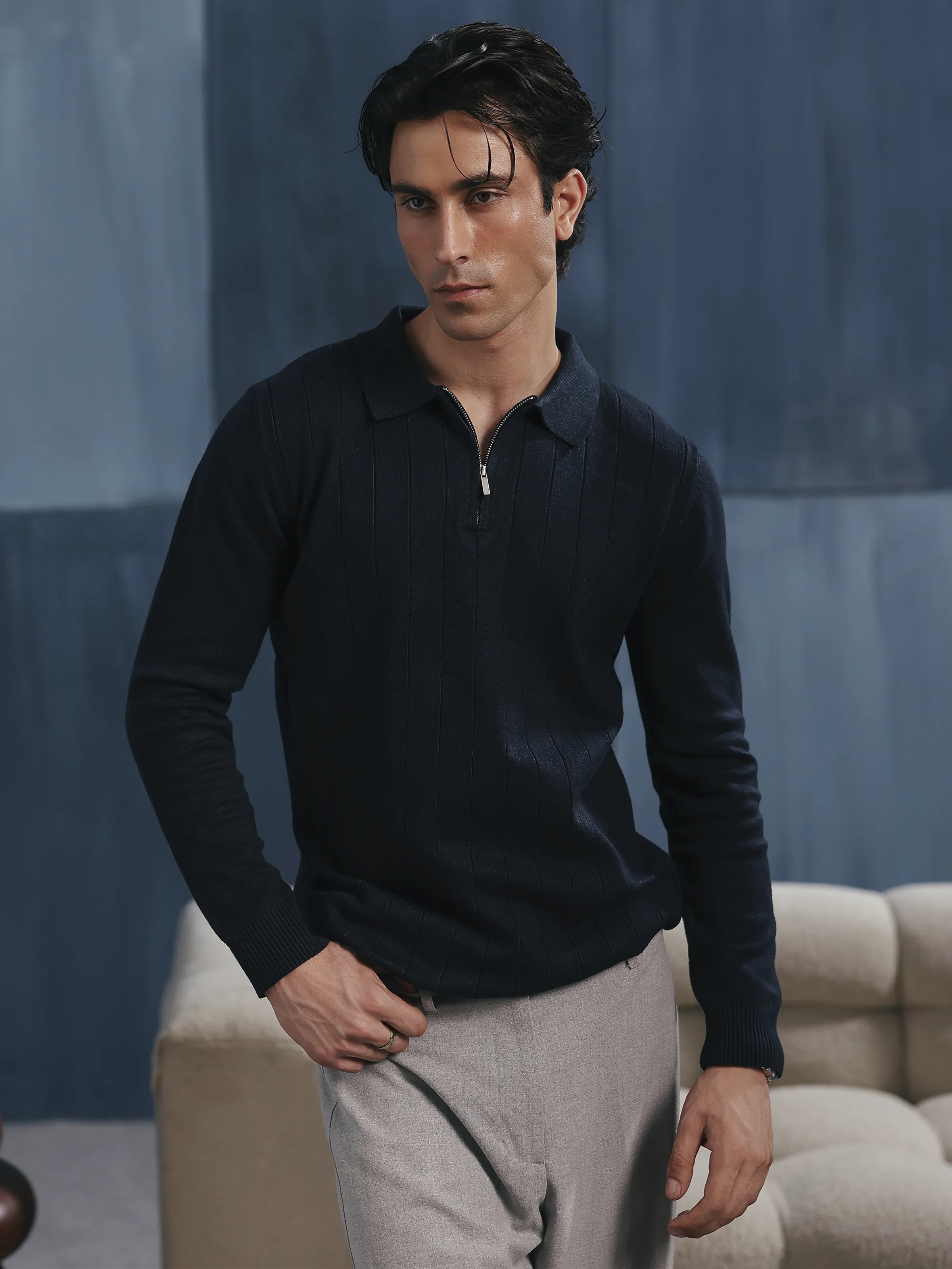 Men's Navy Sweater - EMTSWT5-028 - Image 3