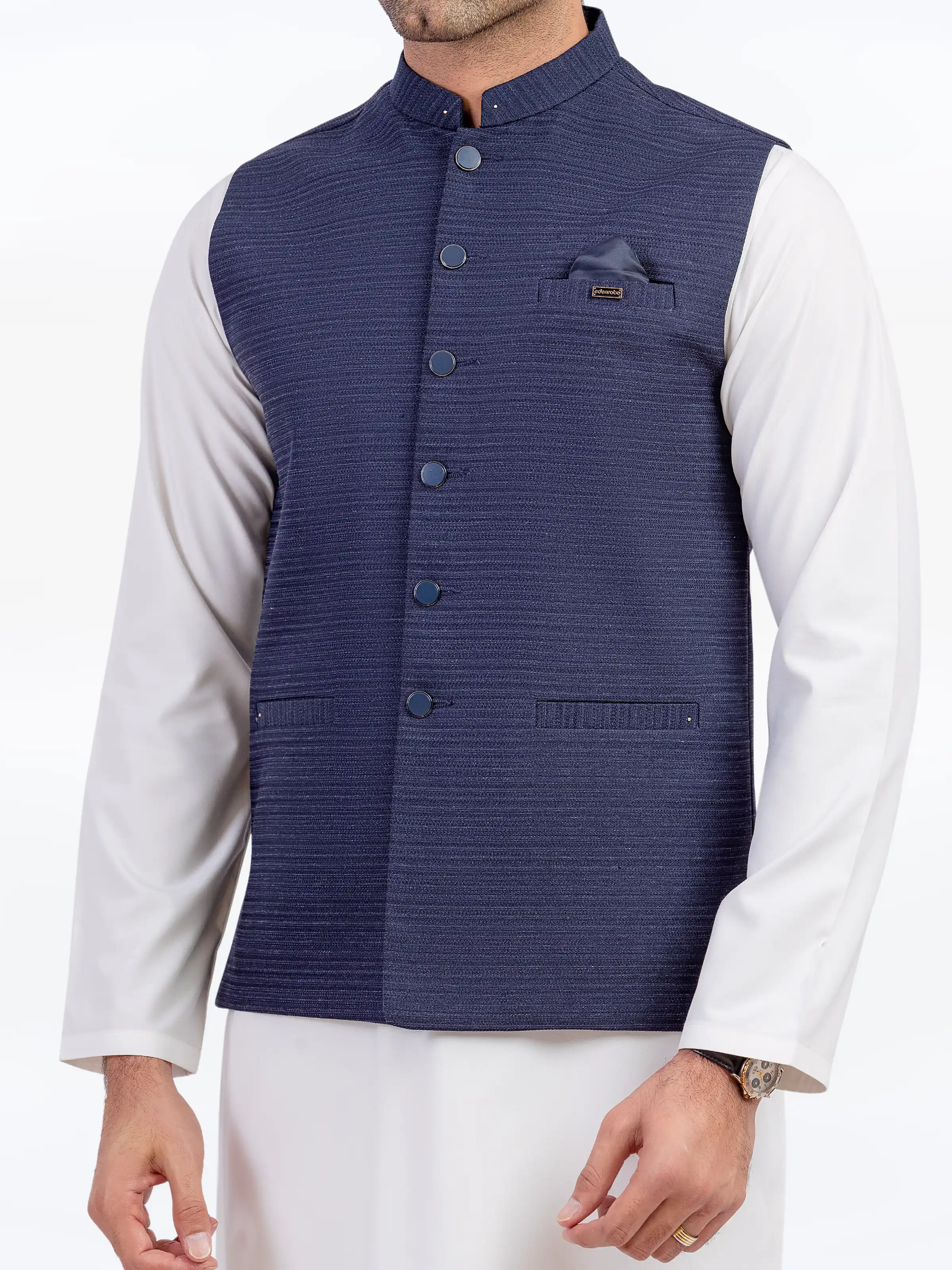 Men's Navy Waist Coat - EMTWC5-35958 - Image 3