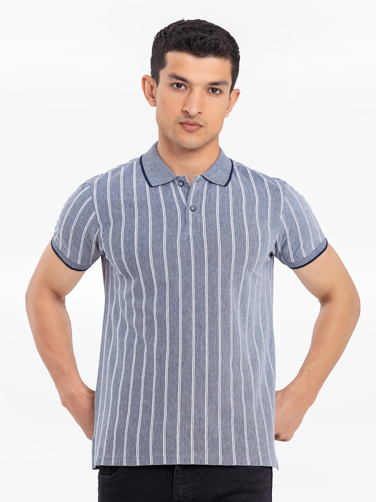 Men's Navy & White Polo Shirt - EMTPS24-017 - Image 2