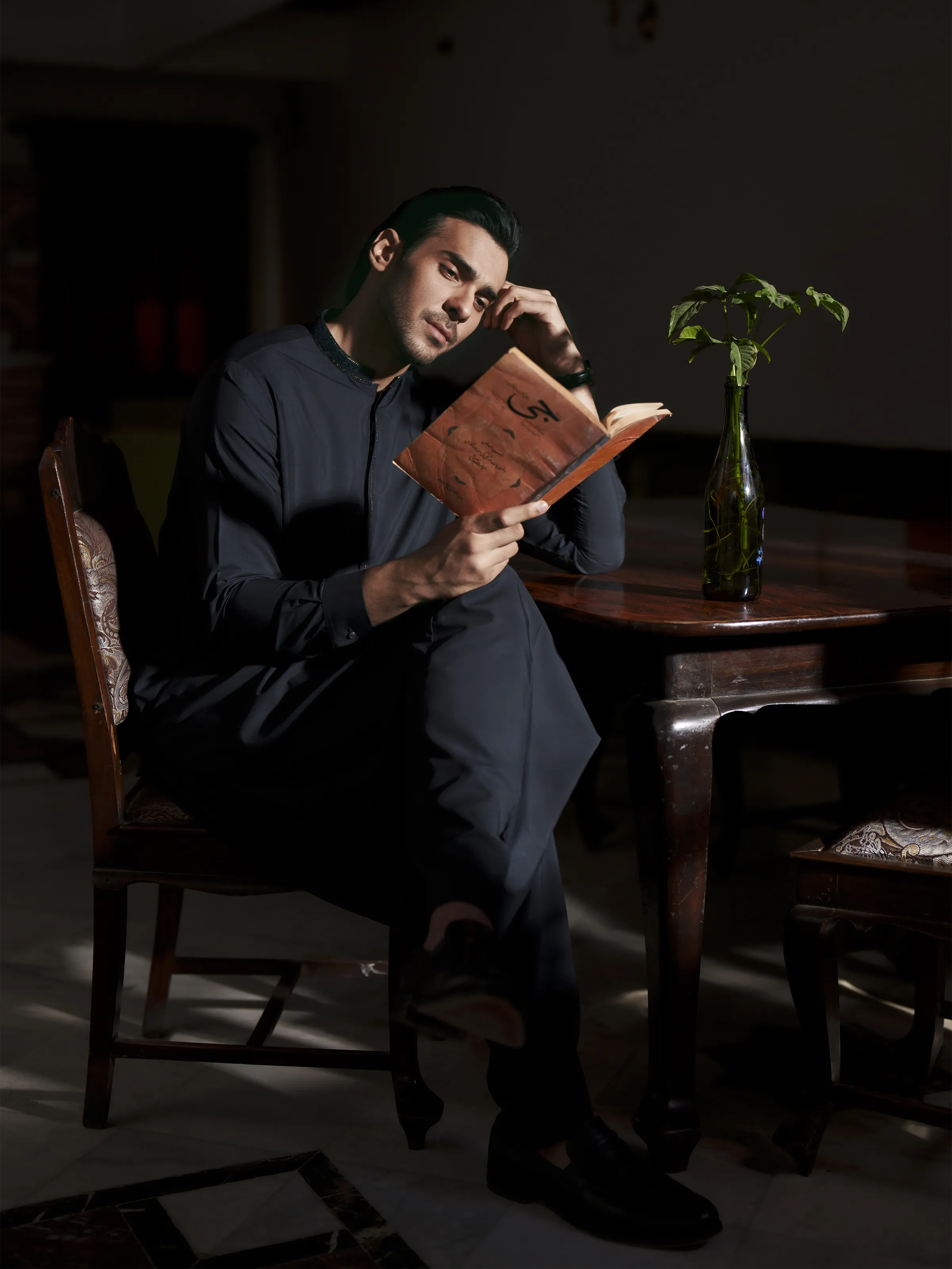 Men's Night Blue Shalwar Kameez - EMTKS5-41202 - Image 4