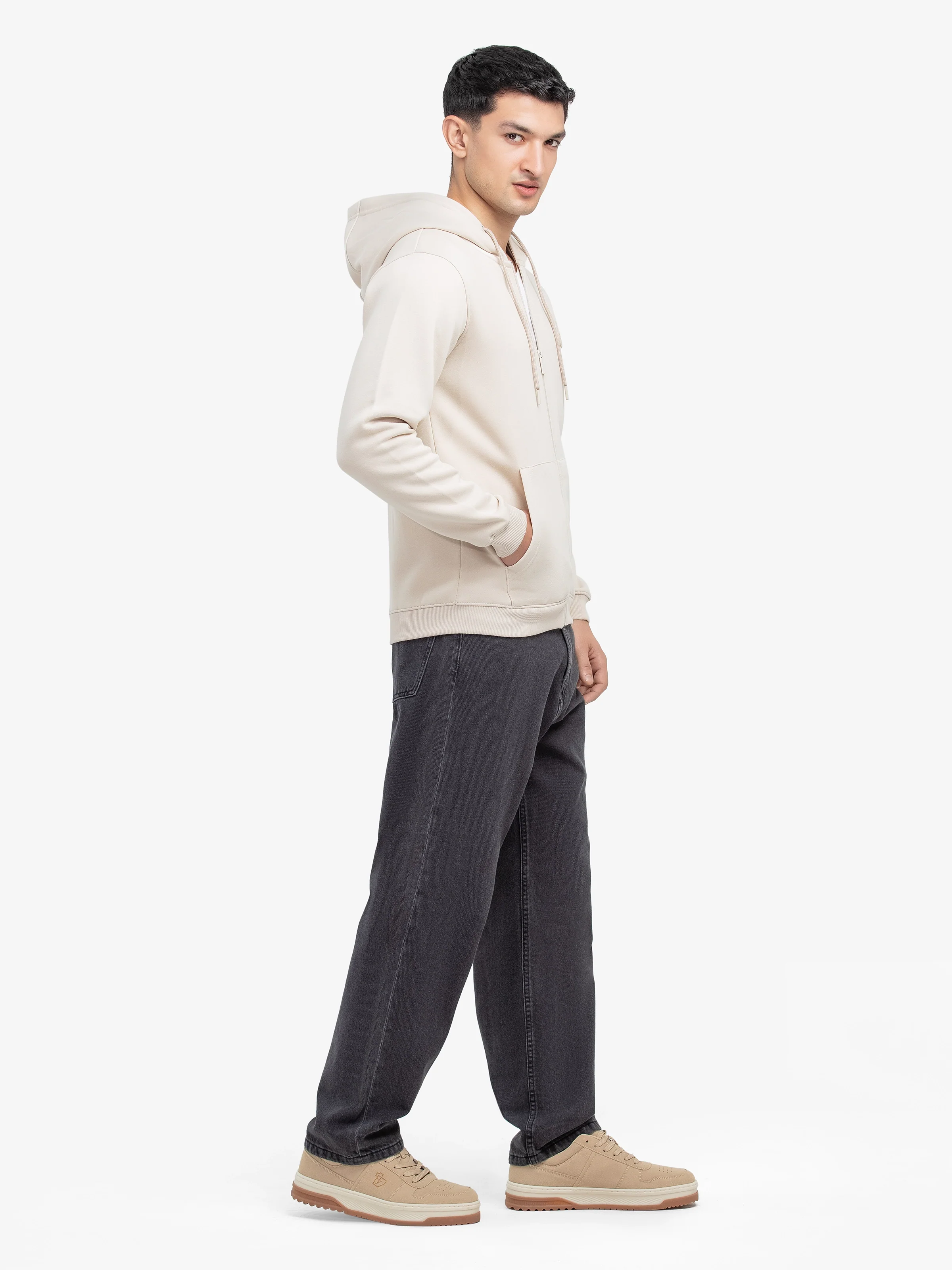 Men's Oatmeal Hoodie - EMTH24-010 - Image 4