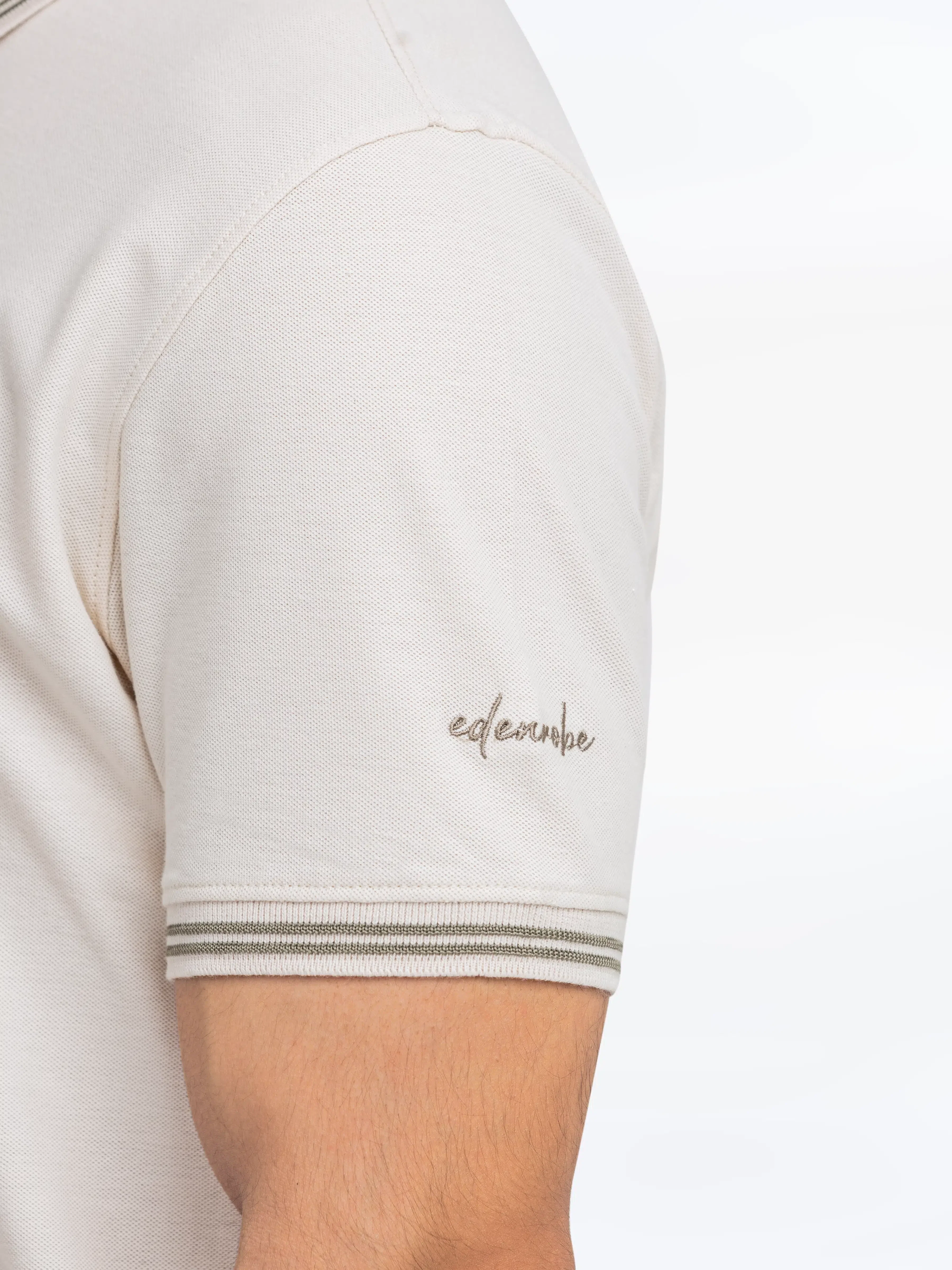 Men's Oatmeal Polo Shirt - EMTPS24-018 - Image 3