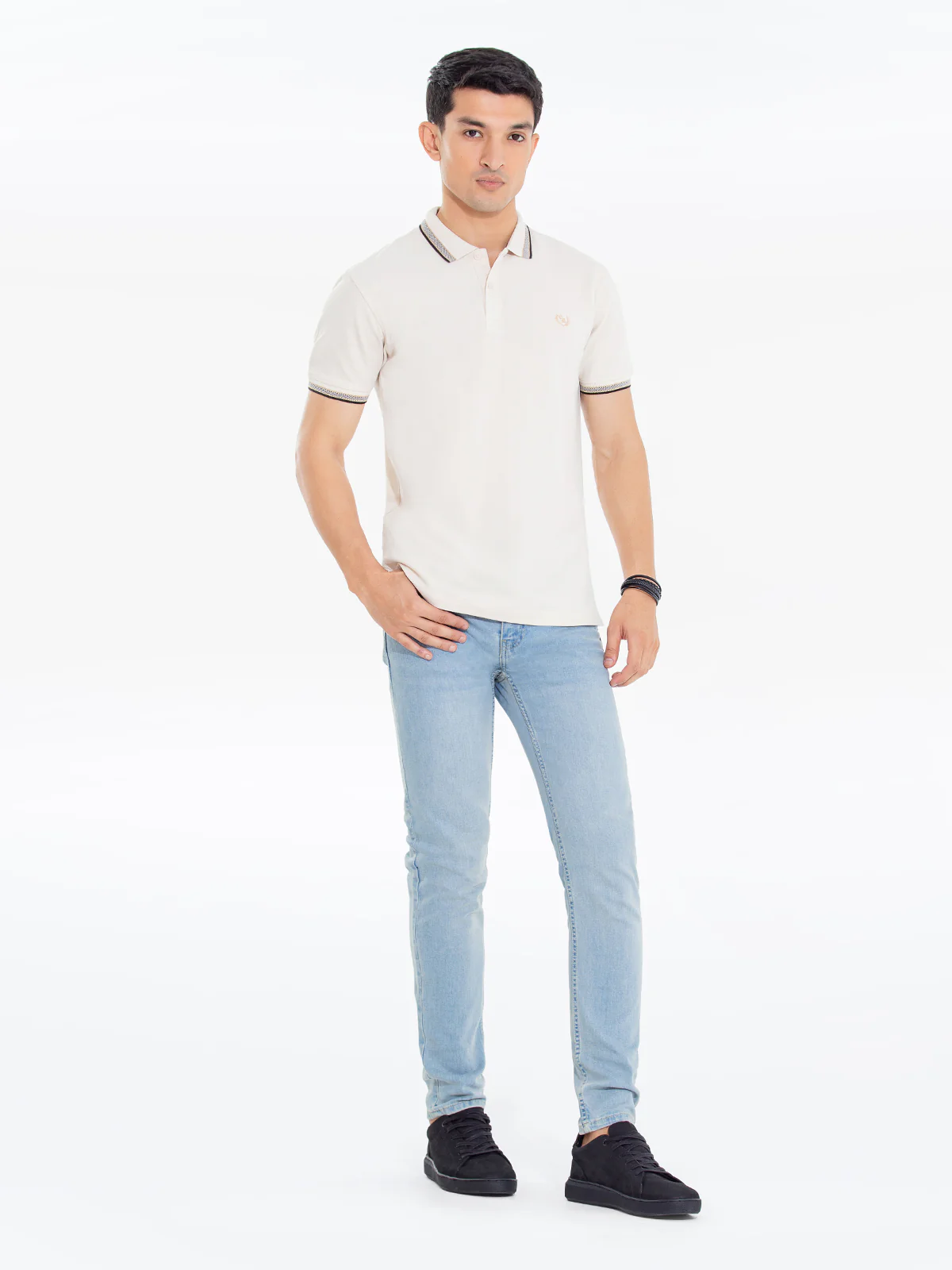 Men's Oatmeal Polo Shirt - EMTPS24-030 - Image 3