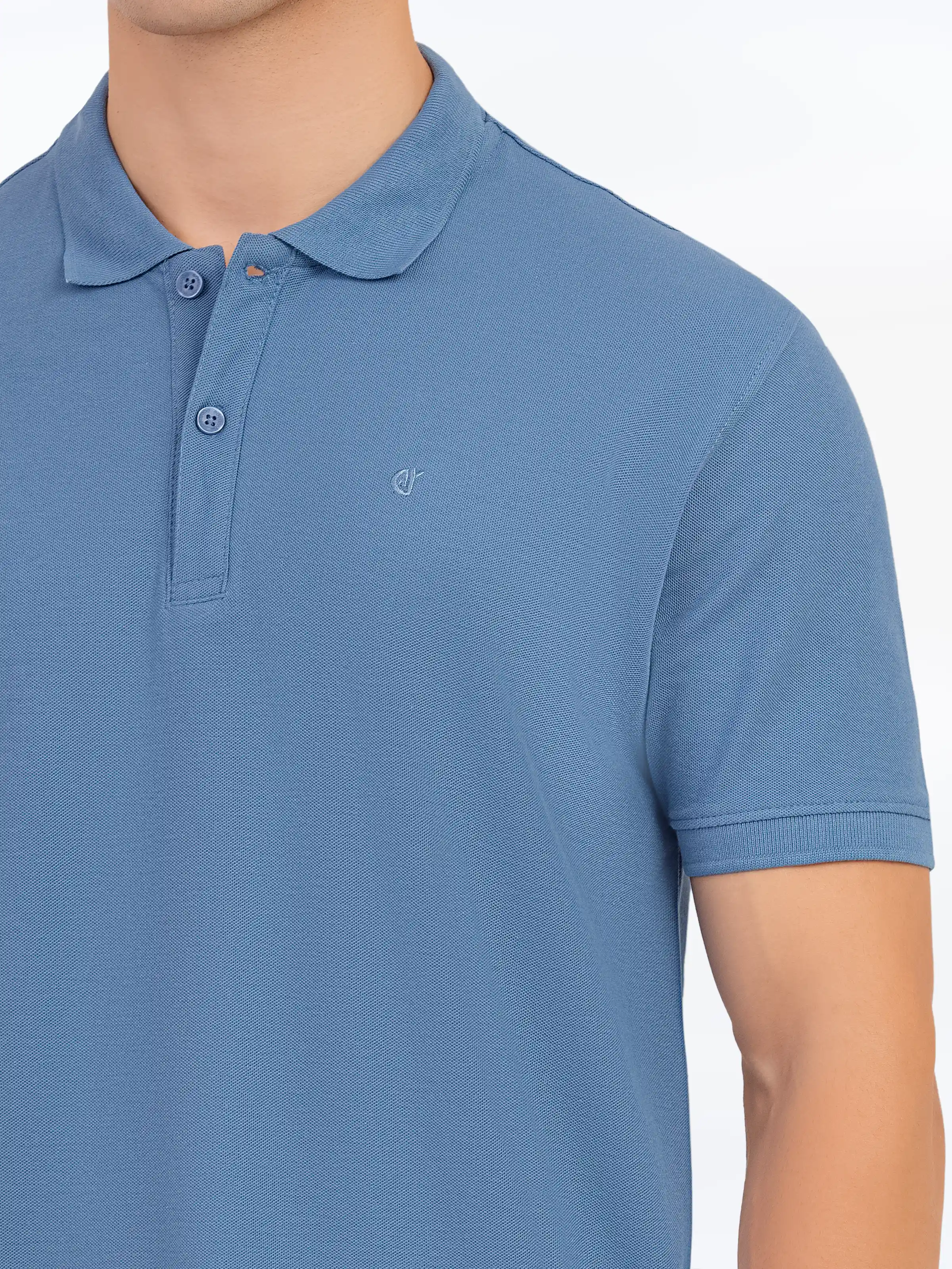 Men's Ocean Blue Polo Shirt - EMTPS5-055 - Image 3