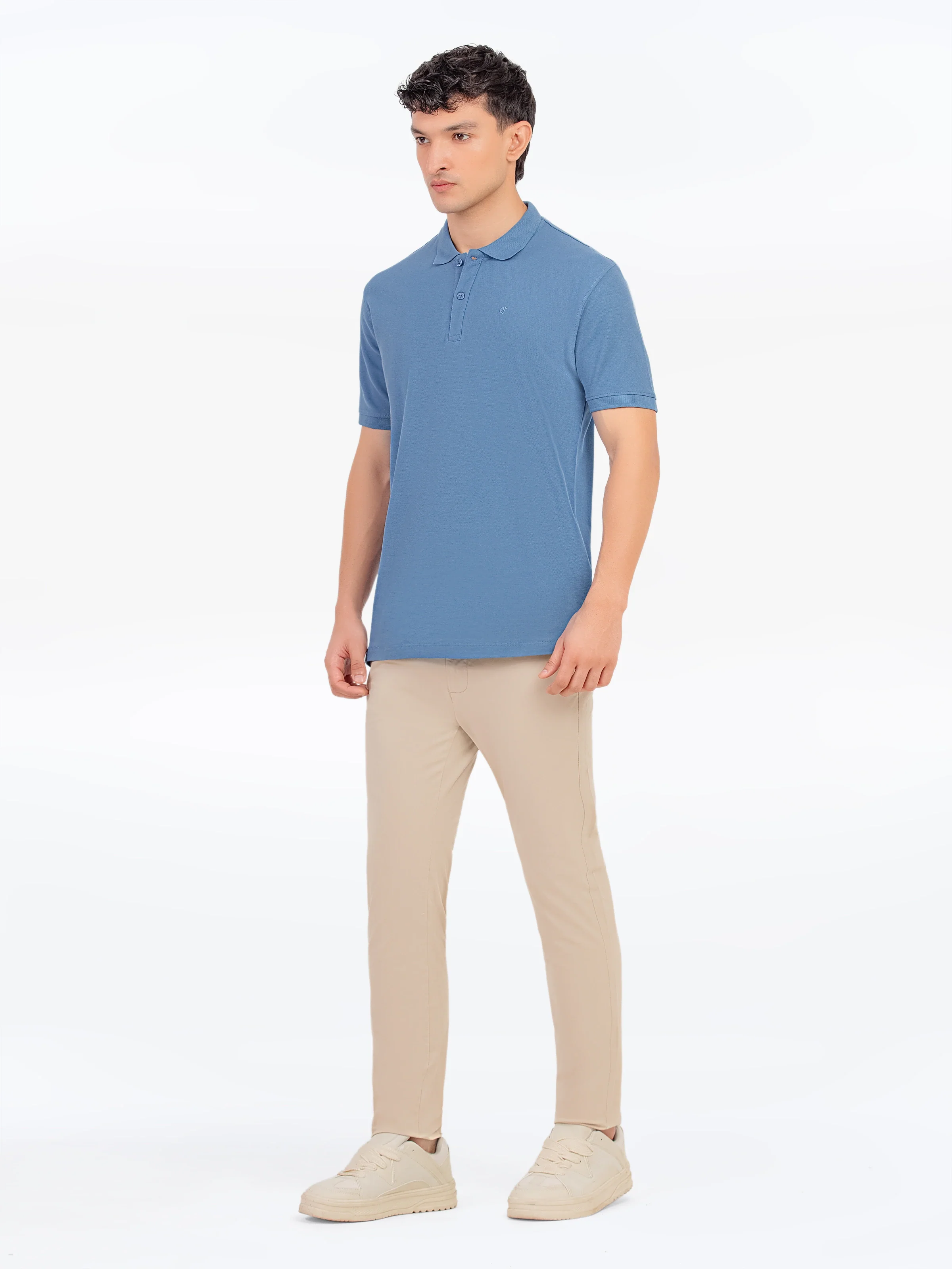 Men's Ocean Blue Polo Shirt - EMTPS5-055 - Image 4
