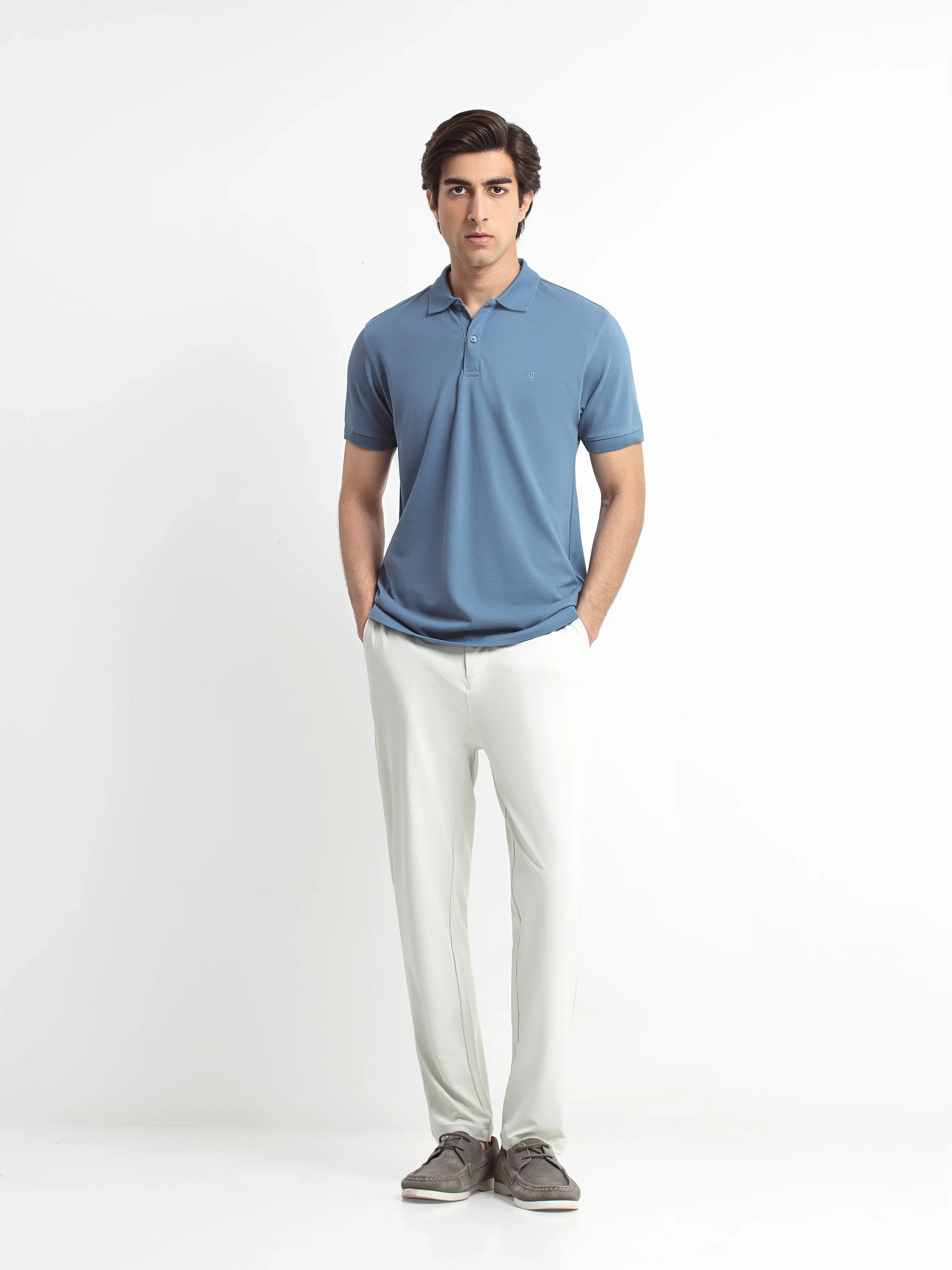 Men's Ocean Blue Polo Shirt - EMTPS6-010 - Image 2