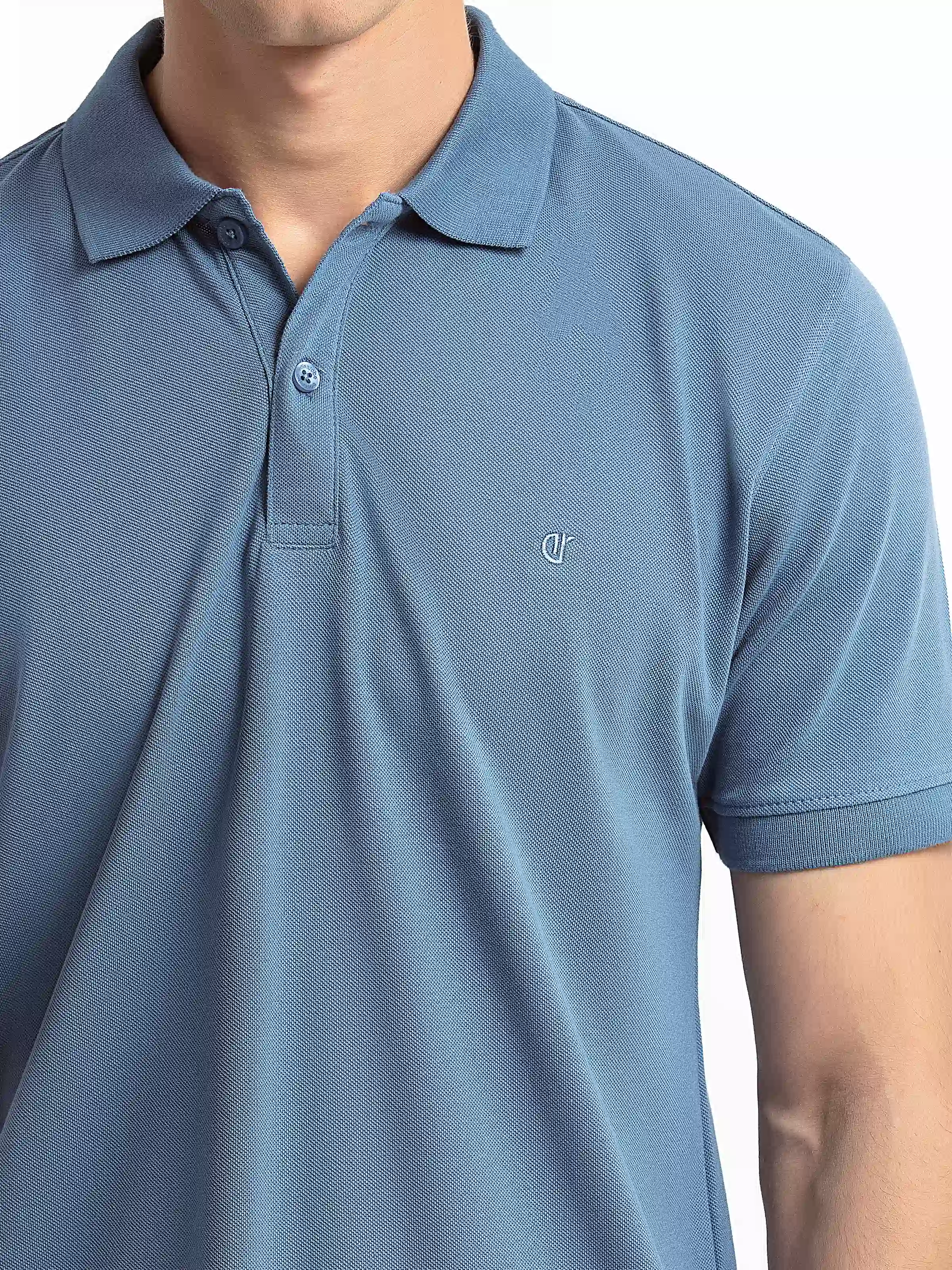 Men's Ocean Blue Polo Shirt - EMTPS6-010 - Image 3