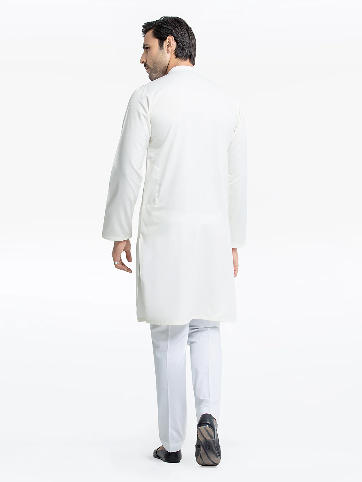 Men's Off White Kurta - EMTK24S-99444 - Image 5
