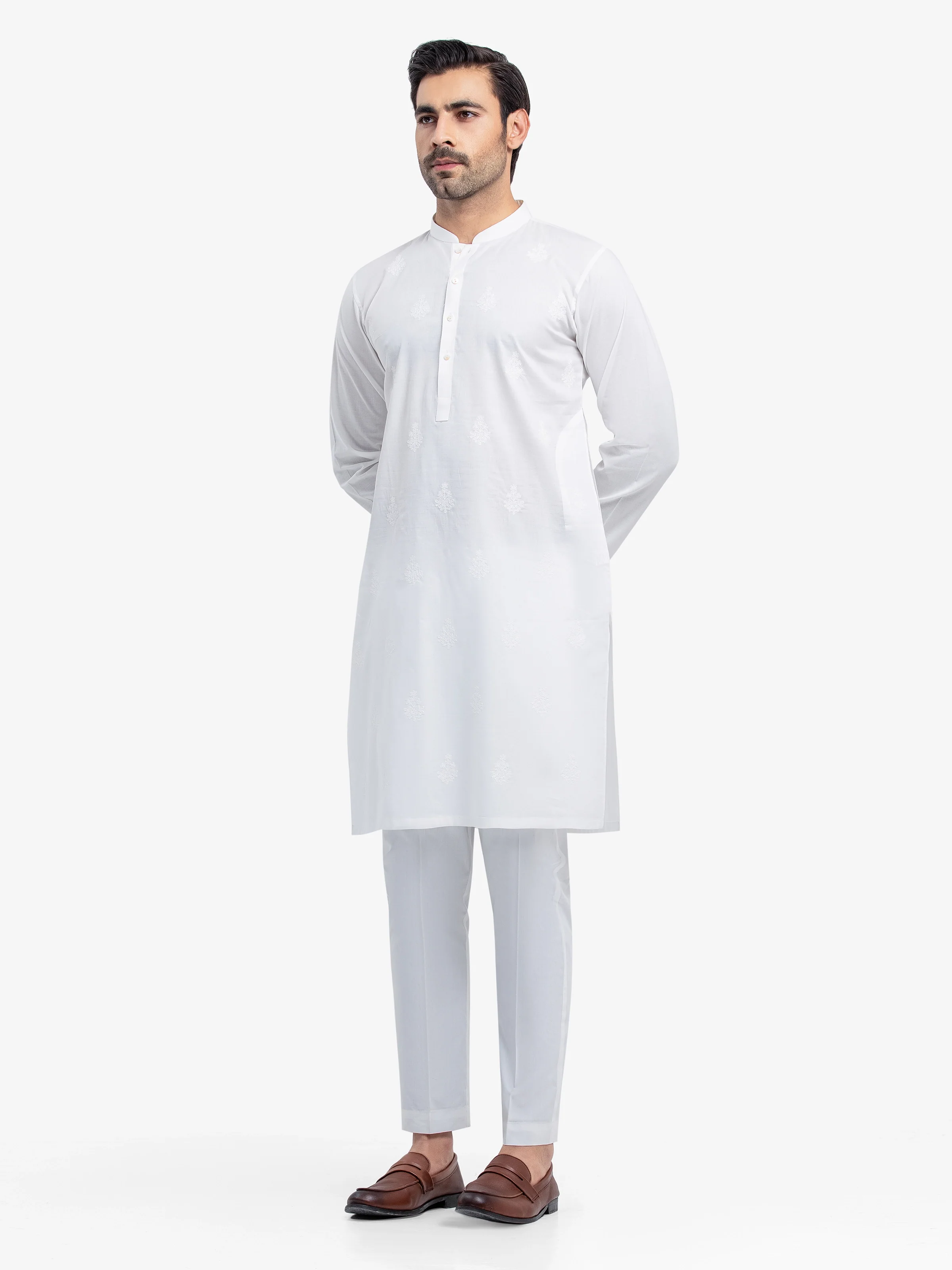 Men's Off White Kurta - EMTK25S-99490 - Image 2